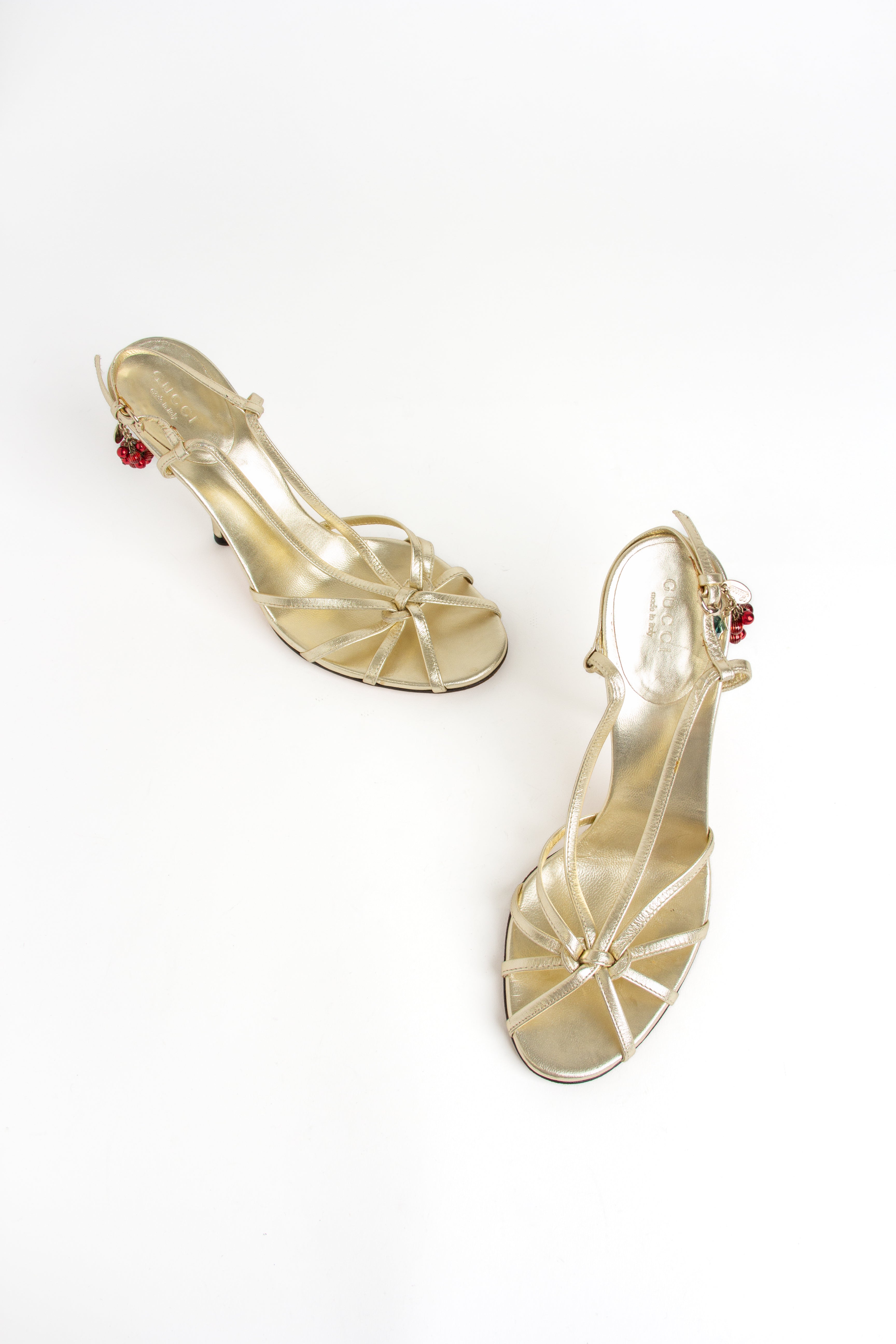 Gucci Gold Berry Charm Heels (IT 37)