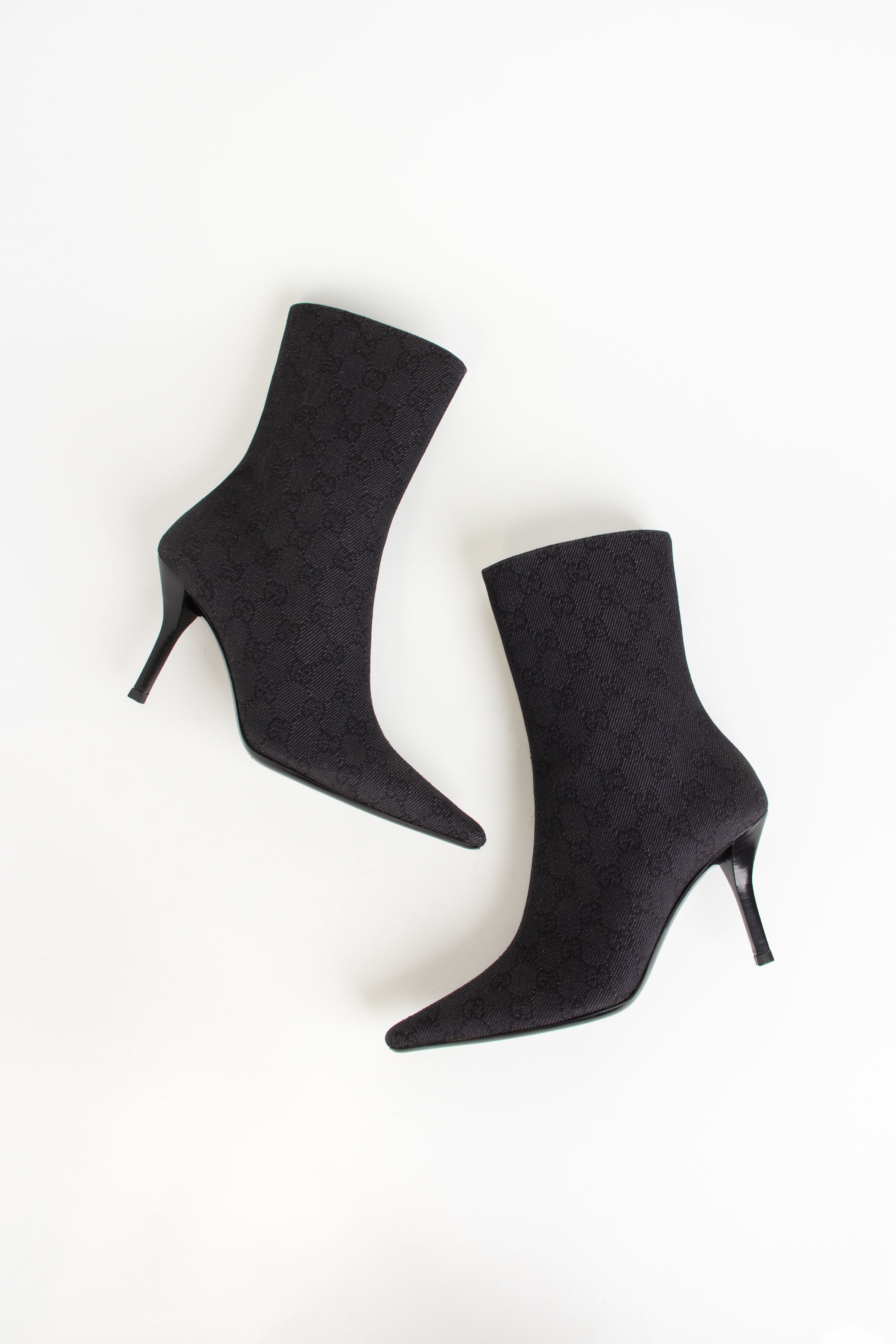 Gucci Black Monogram Canvas Boots (IT 38.5)