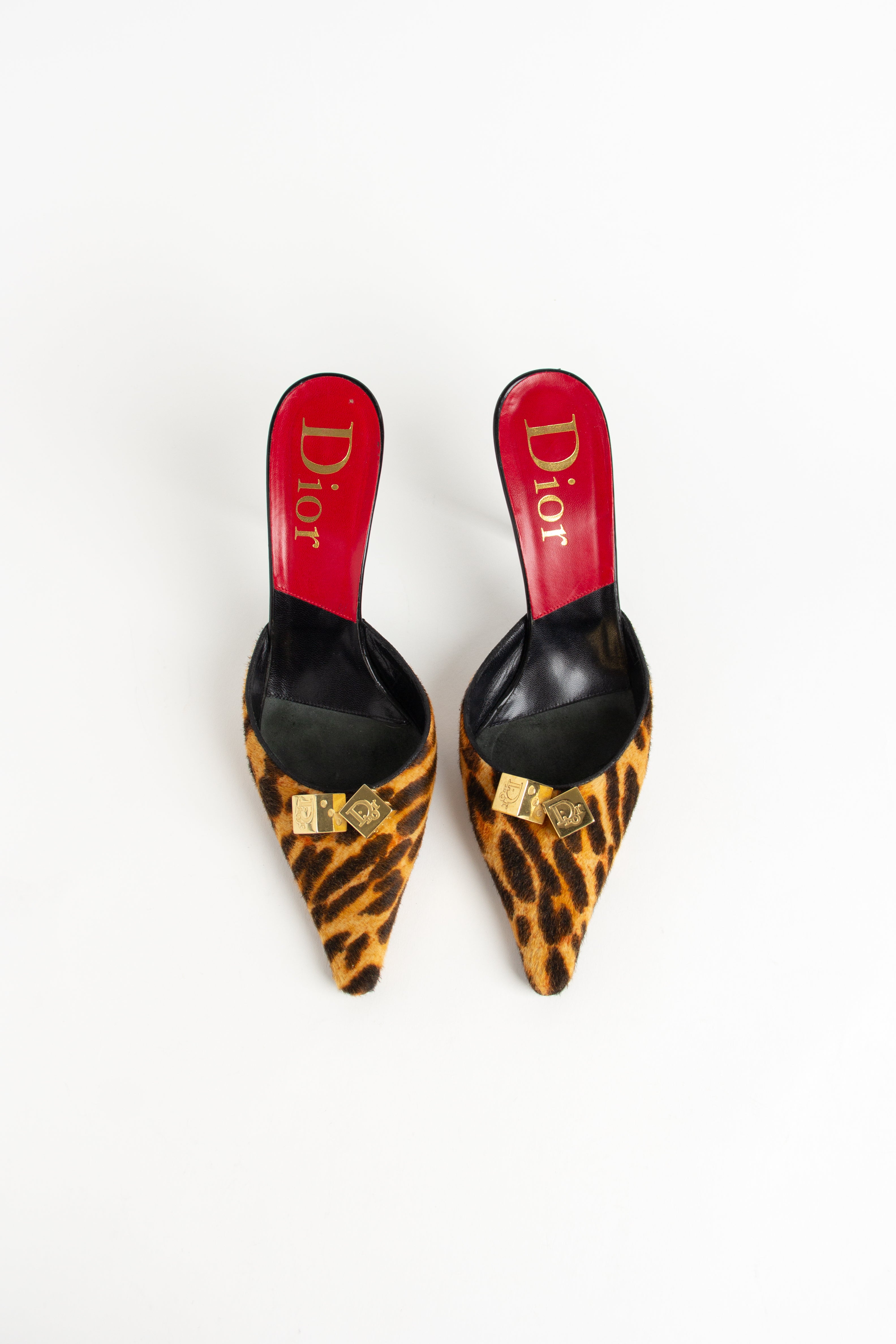 Rare Dior Gambler Leopard Pony Hair Mules (IT 40)