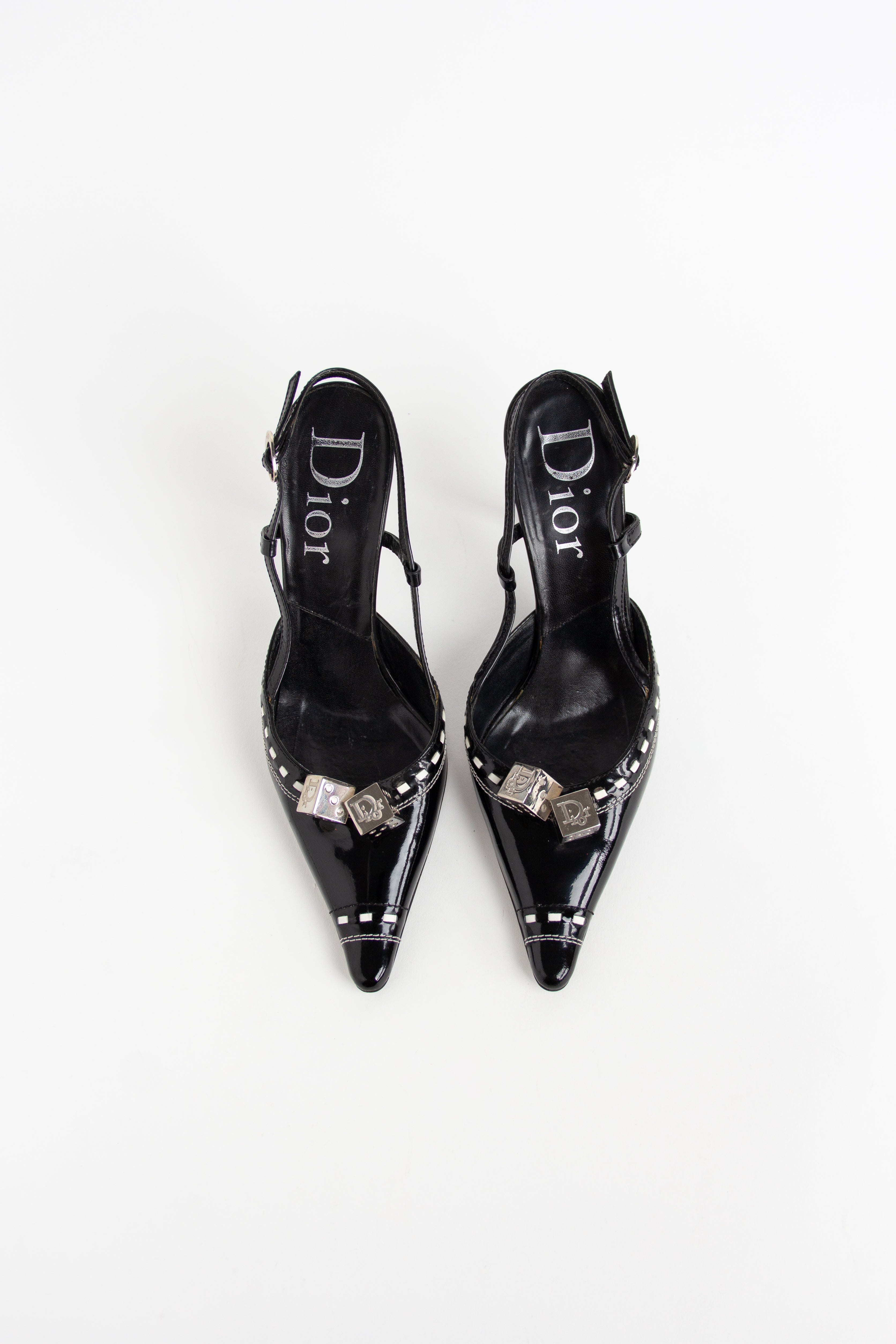 Rare Dior Gambler Black Slingback Heels (IT 37.5)