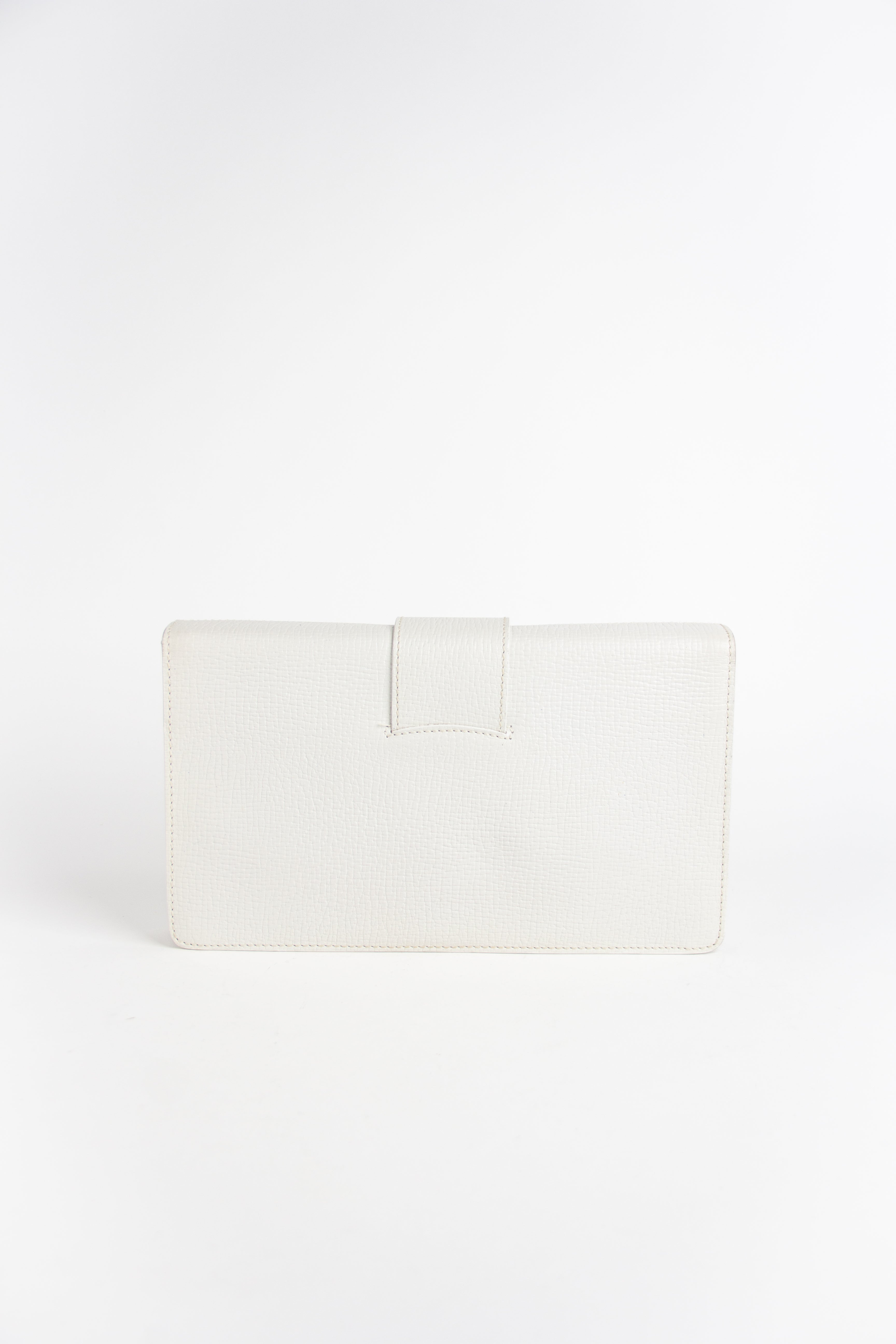 Loewe Ivory Grained Leather Twist Clutch