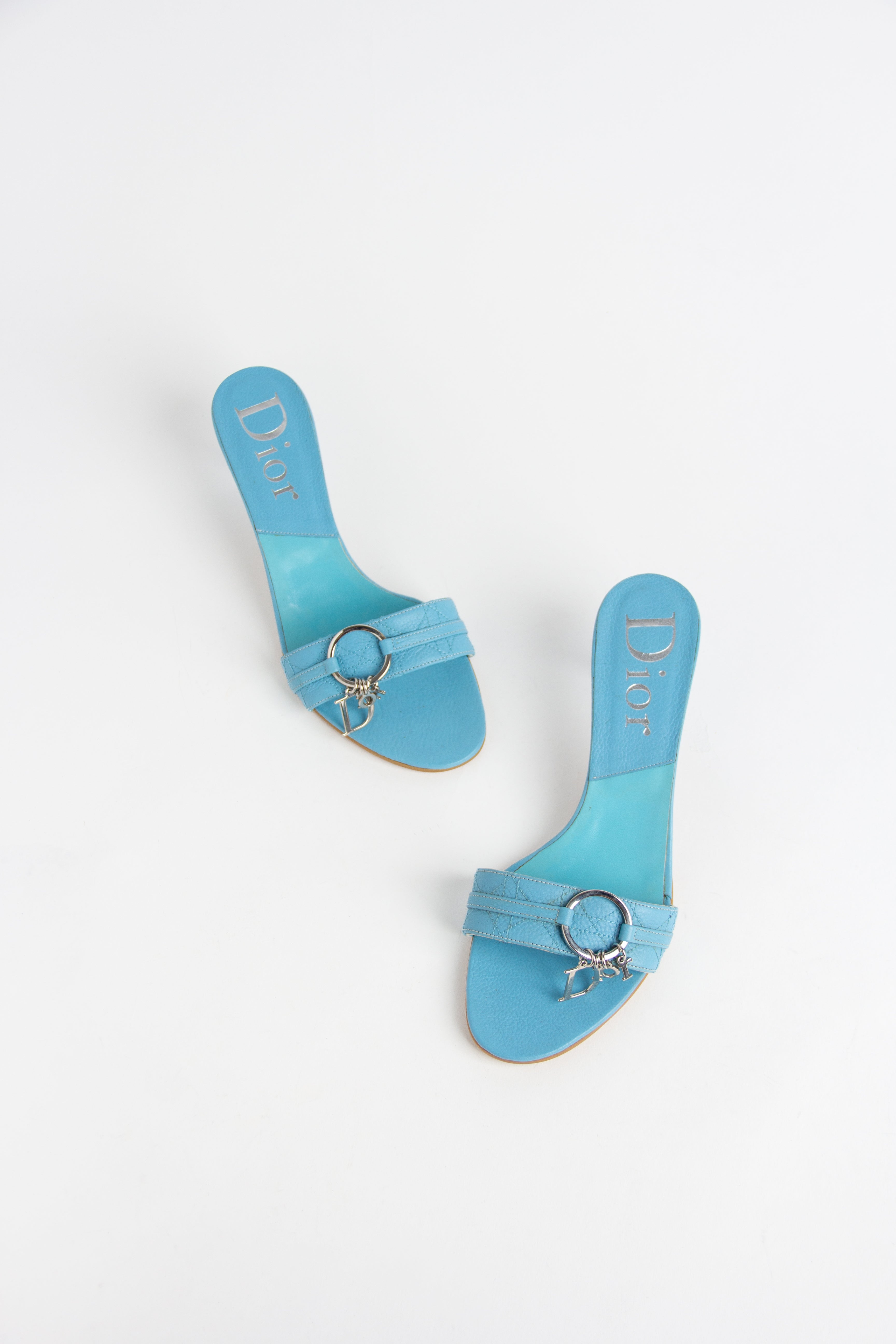 Dior Blue Charm Open Toe Heels (IT 37)