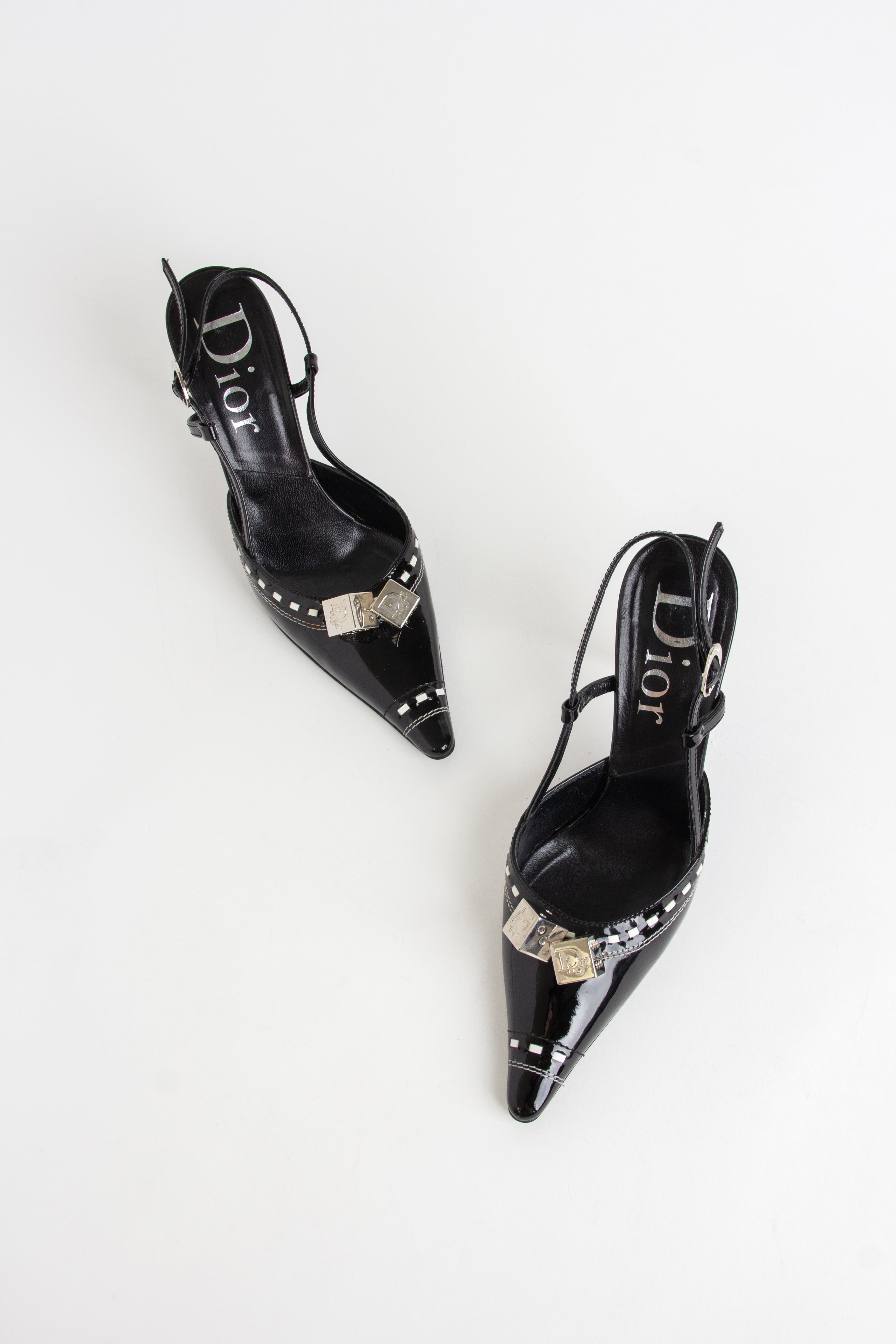 Rare Dior Gambler Black Slingback Heels (IT 36)