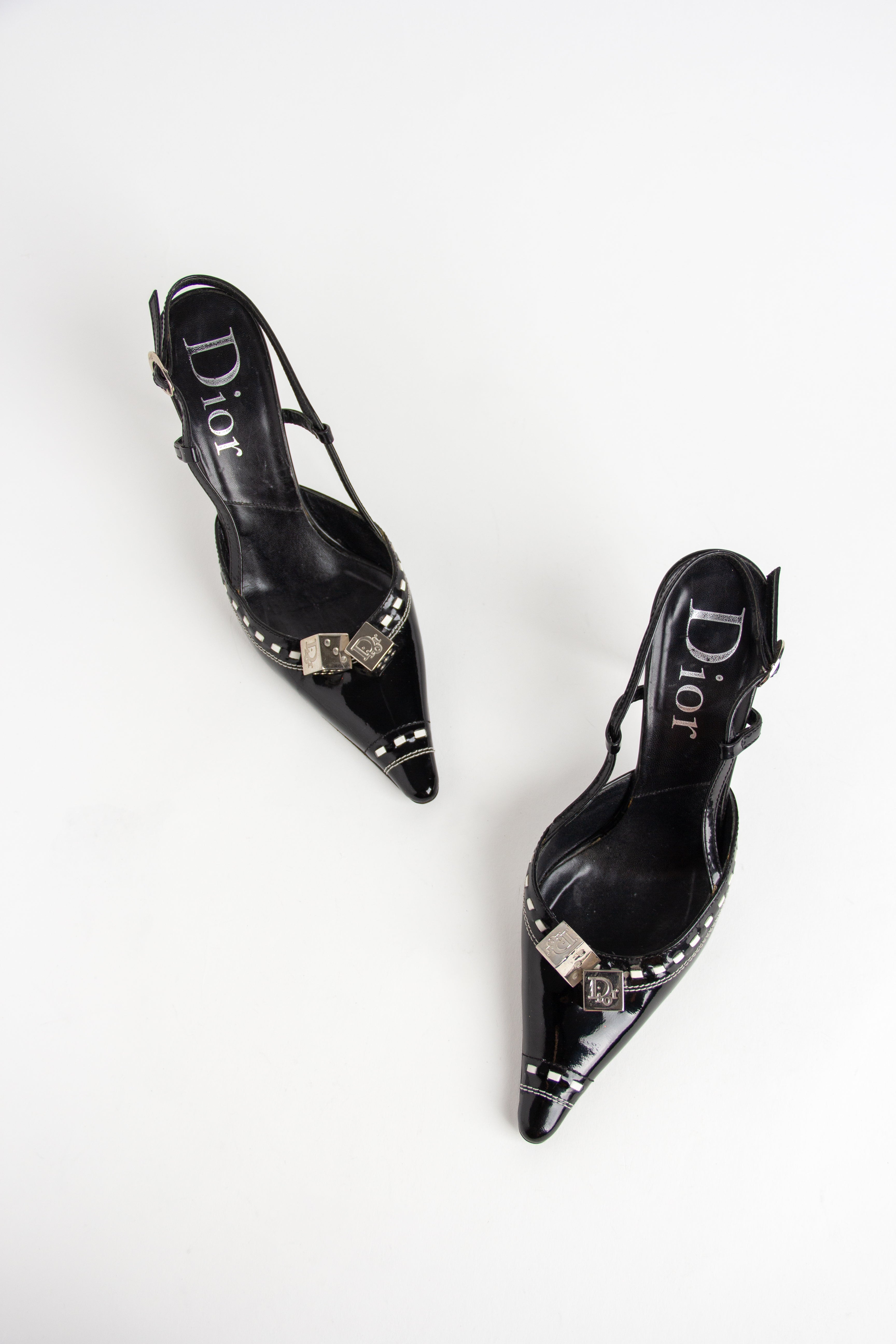 Rare Dior Gambler Black Slingback Heels (IT 37.5)