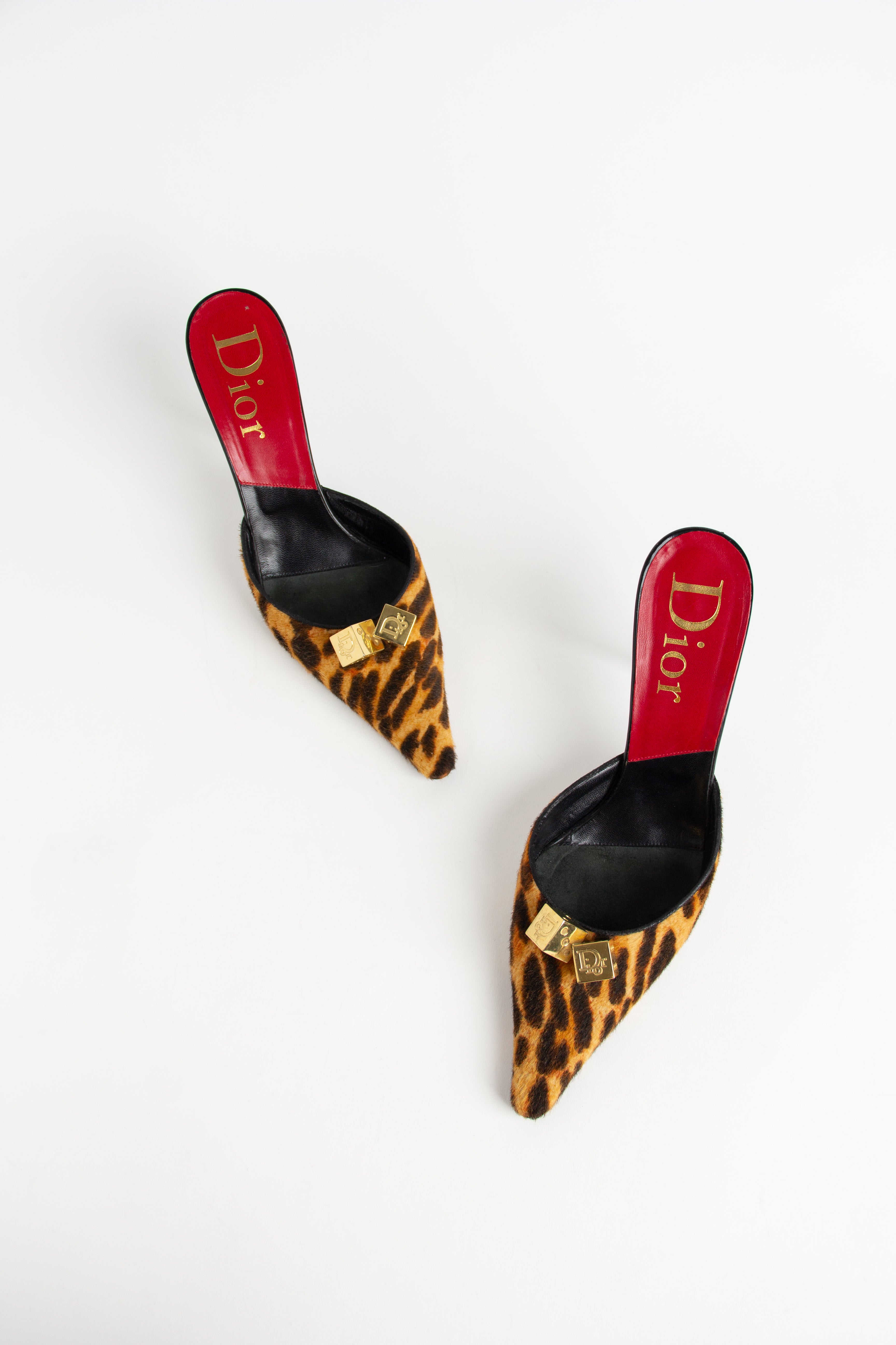 Rare Dior Gambler Leopard Pony Hair Mules (IT 40)