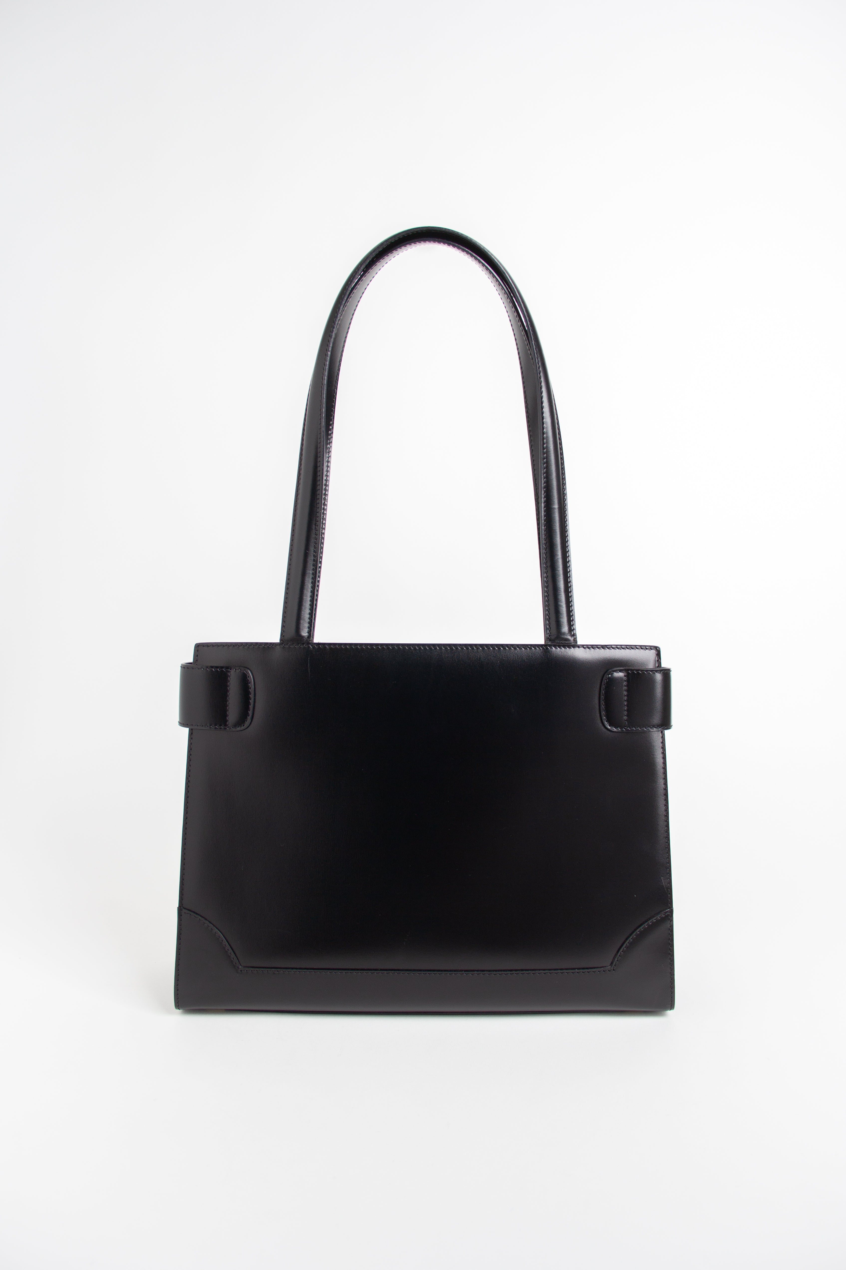 Celine Black + Gold Gancini Shoulder Bag