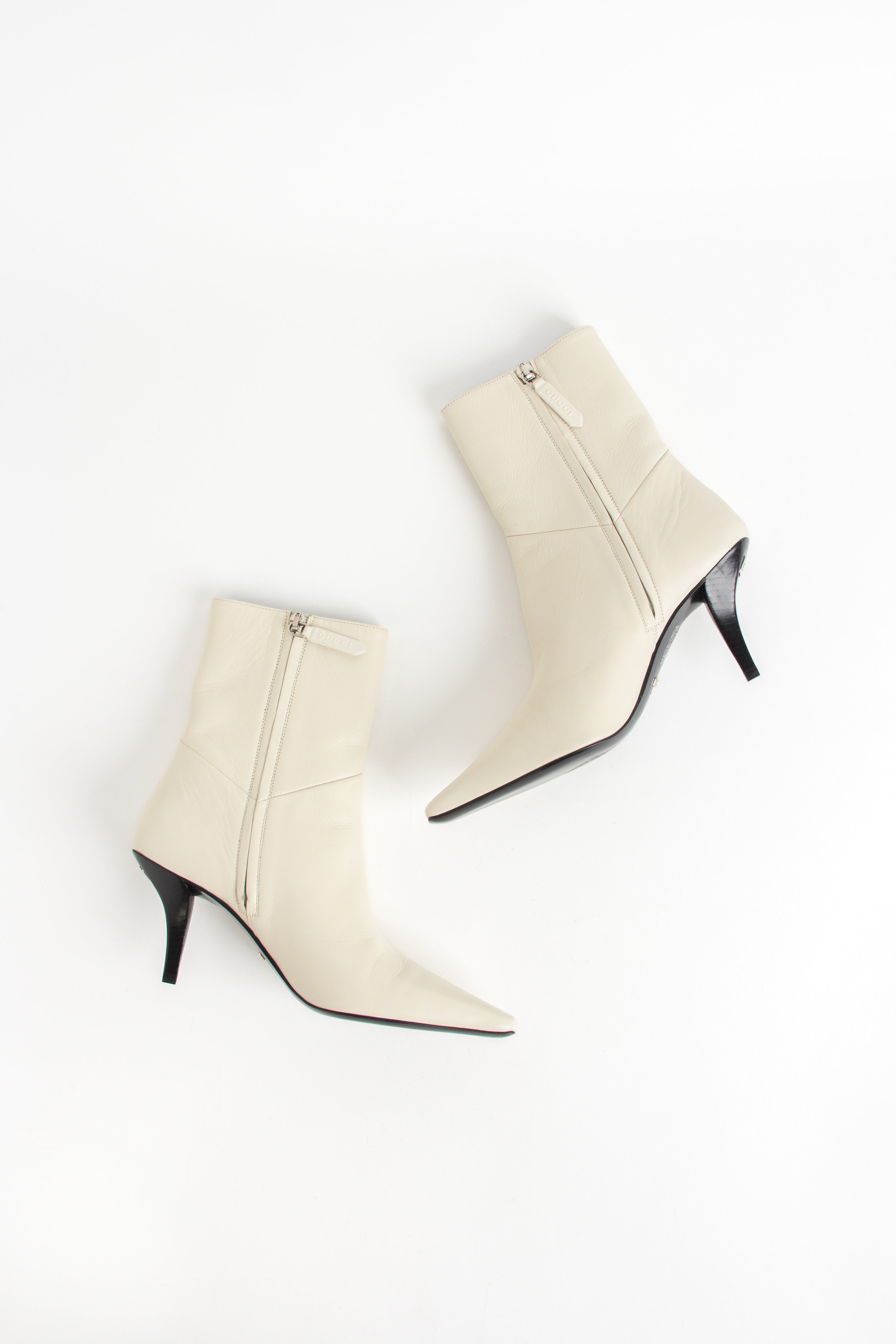 Gucci Ivory Leather G Ankle Boots (IT 36)
