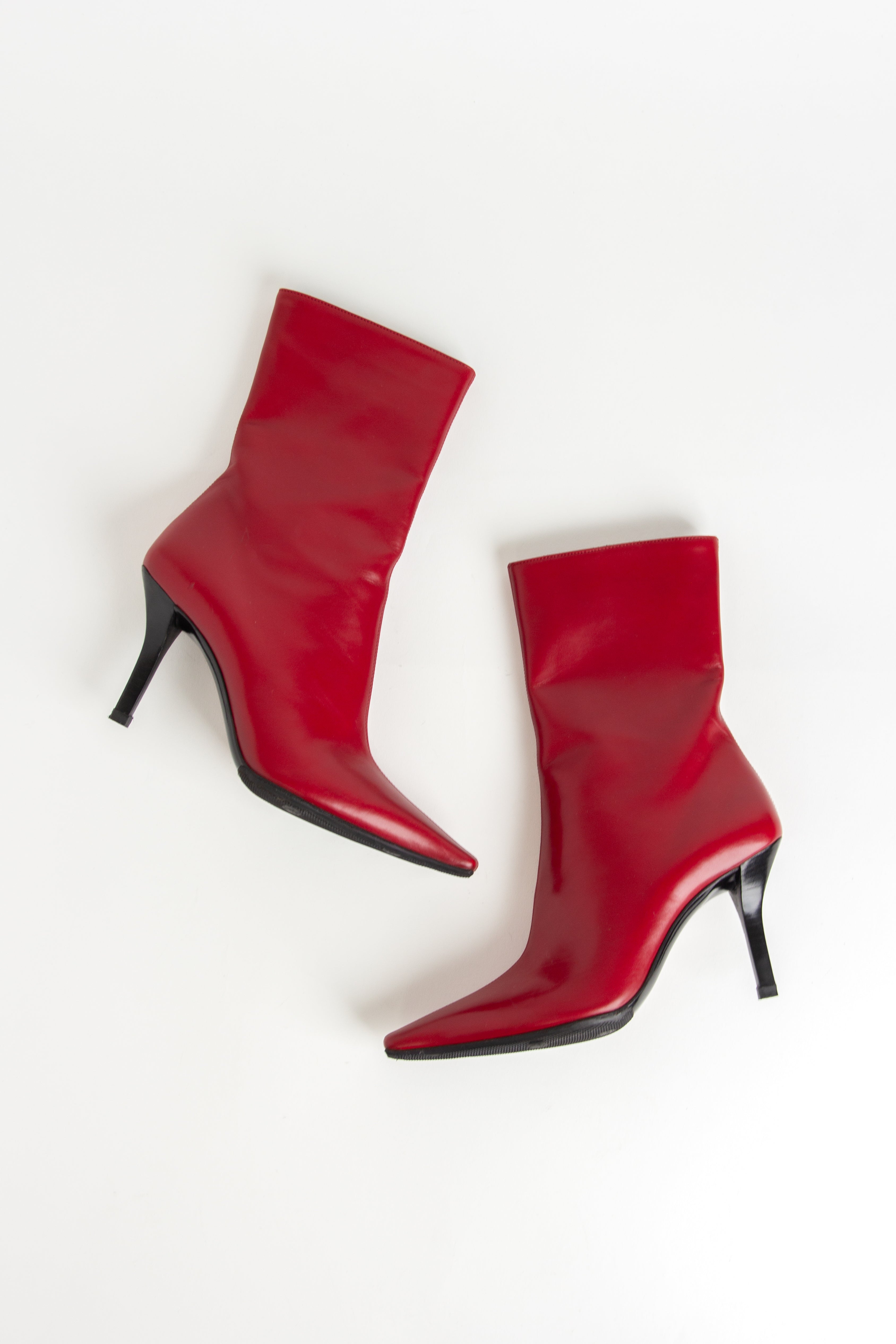 Gucci Red Leather G Ankle Boots (IT 35)
