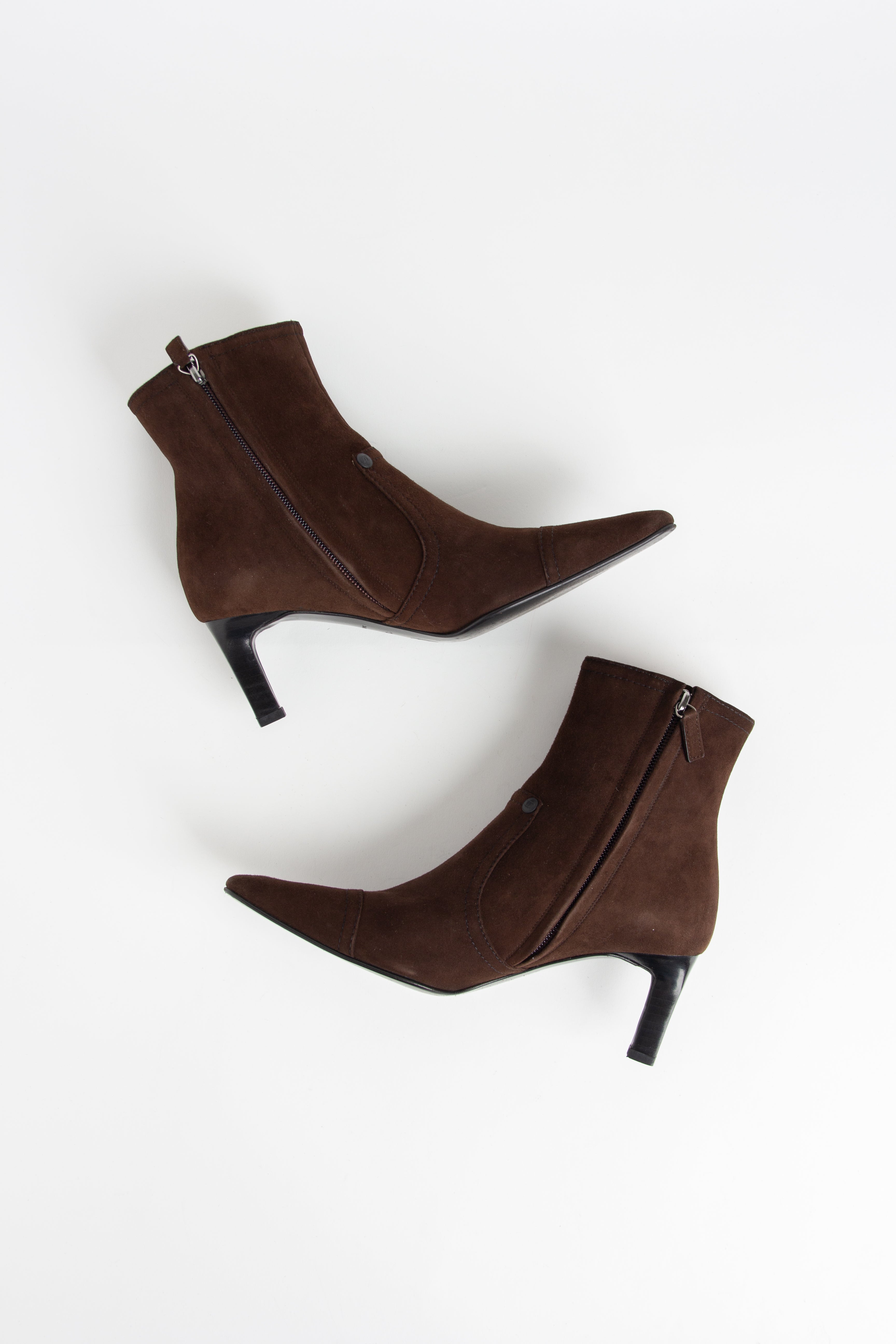 Chanel Brown Suede Ankle Boots (IT 36)