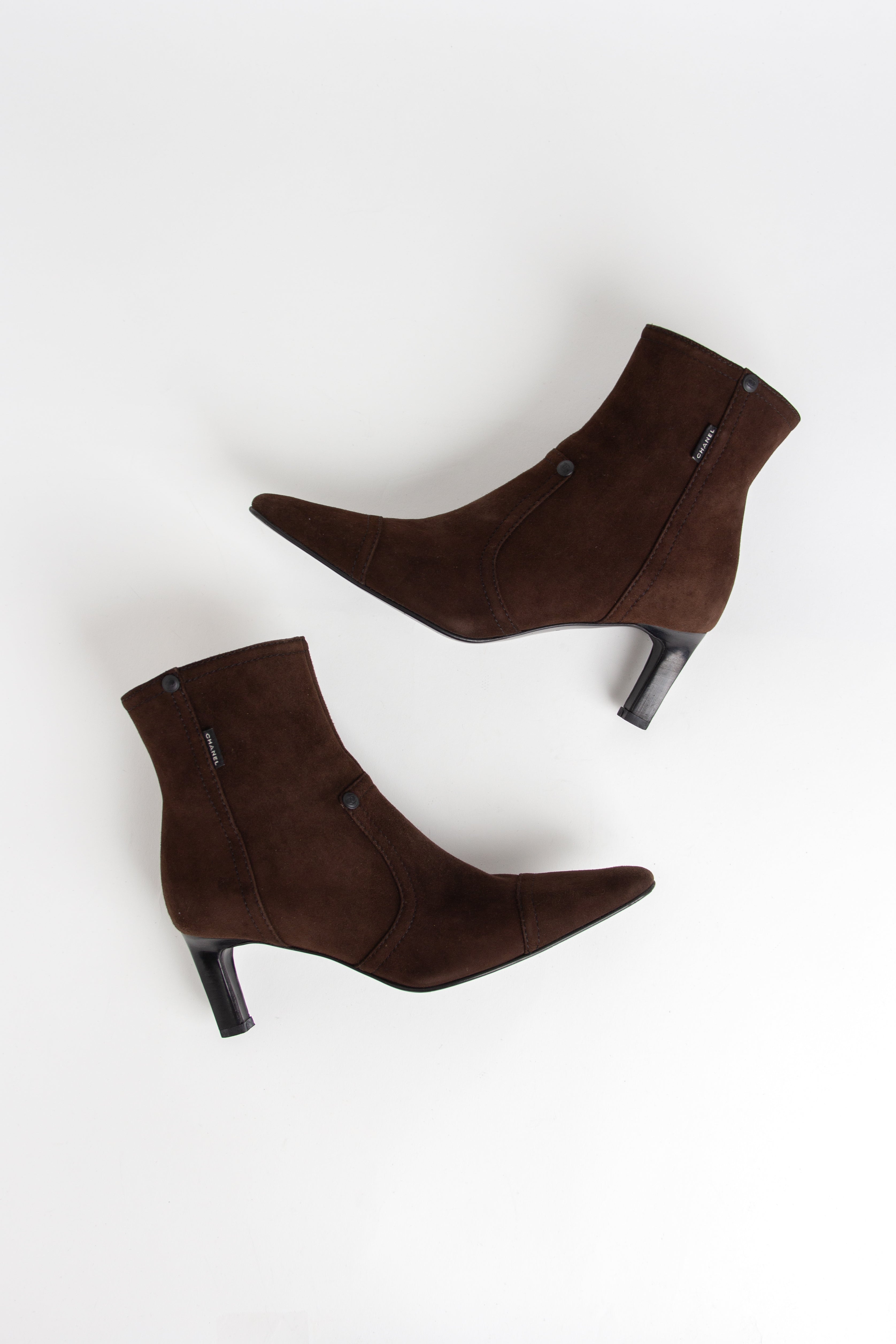 Chanel Brown Suede Ankle Boots (IT 36)
