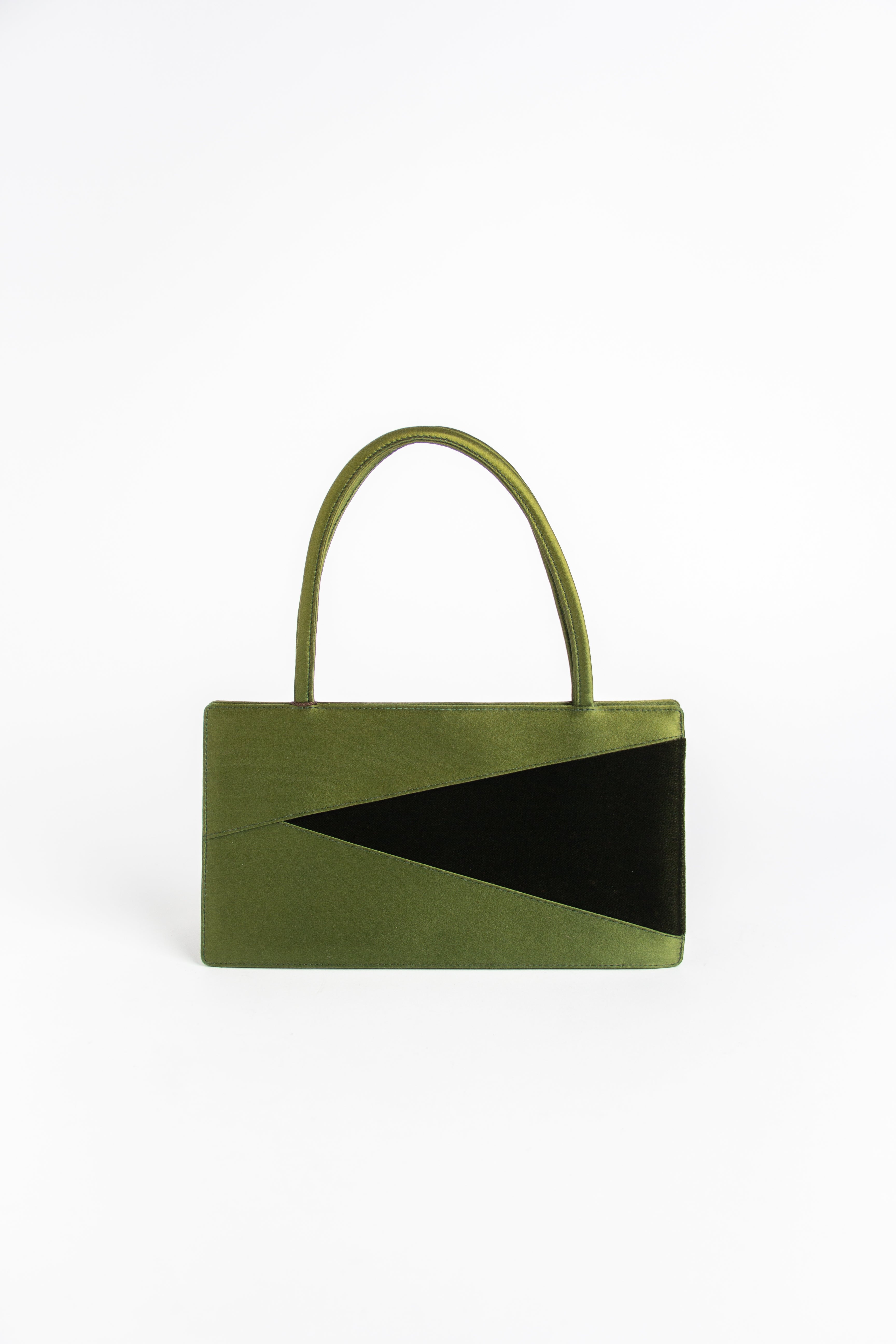 Bottega Veneta Green Satin + Velvet Mini Bag