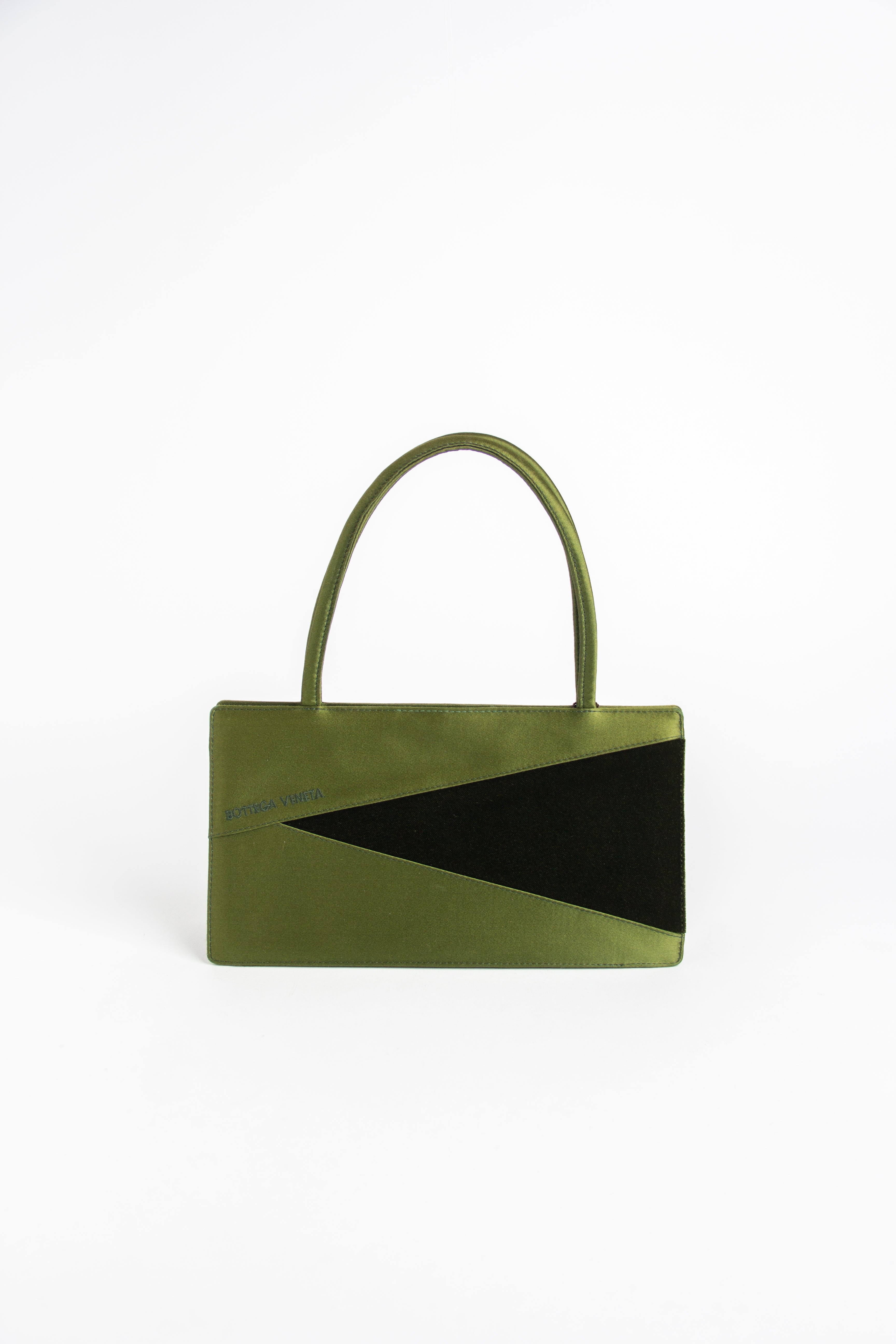 Bottega Veneta Green Satin + Velvet Mini Bag