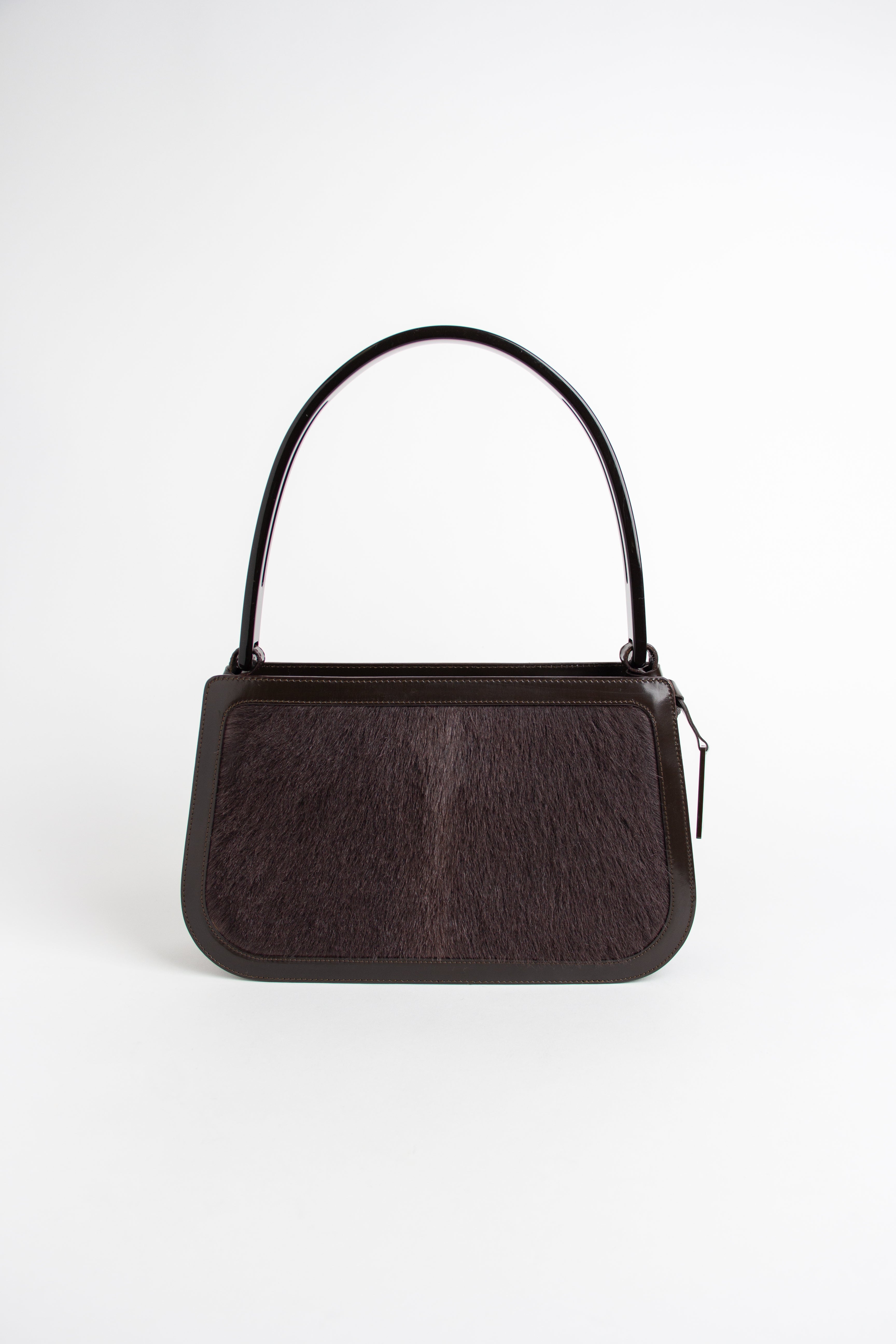 Celine Brown Ponyhair + Acrylic Handle Bag