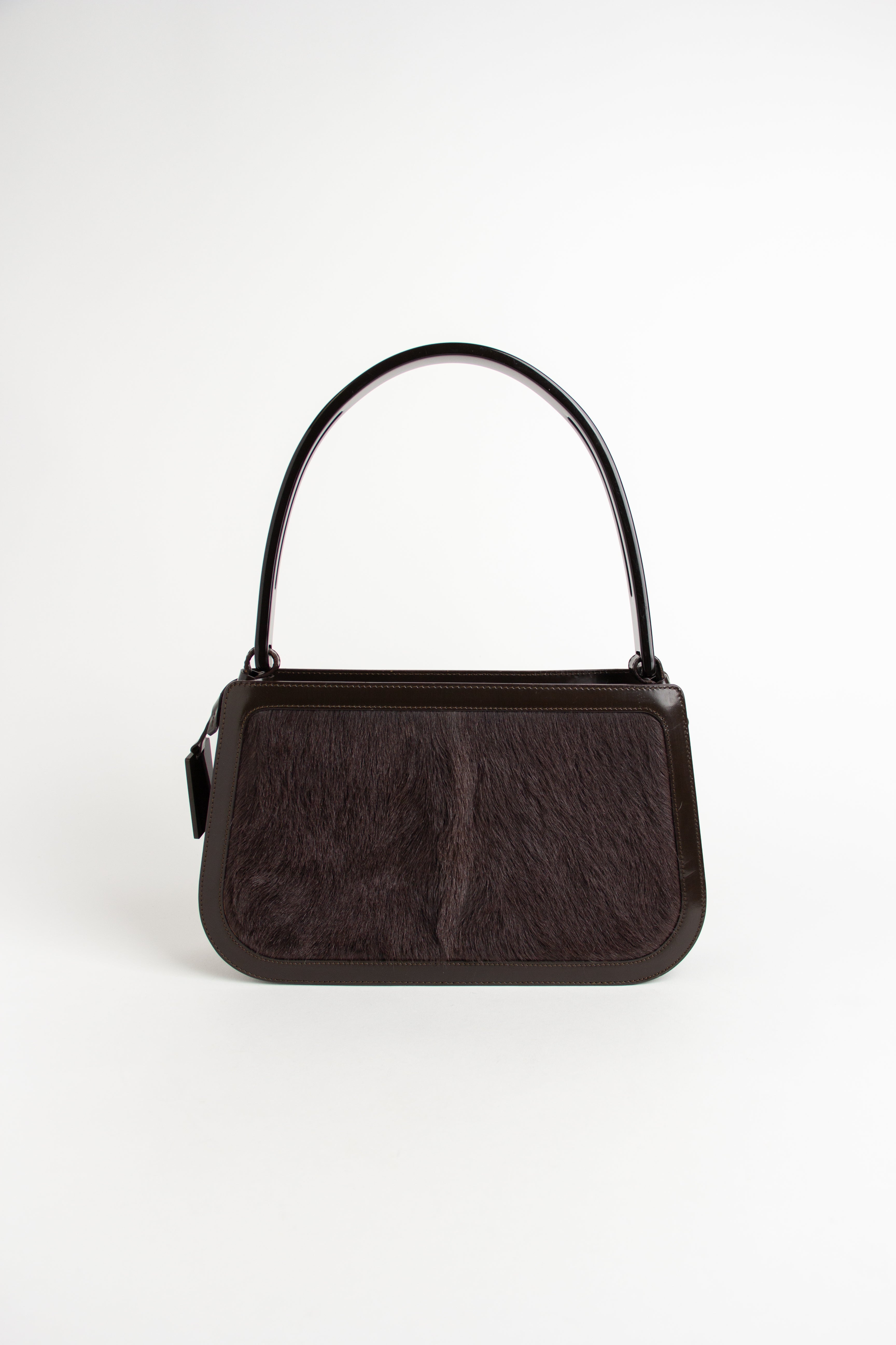 Celine Brown Ponyhair + Acrylic Handle Bag