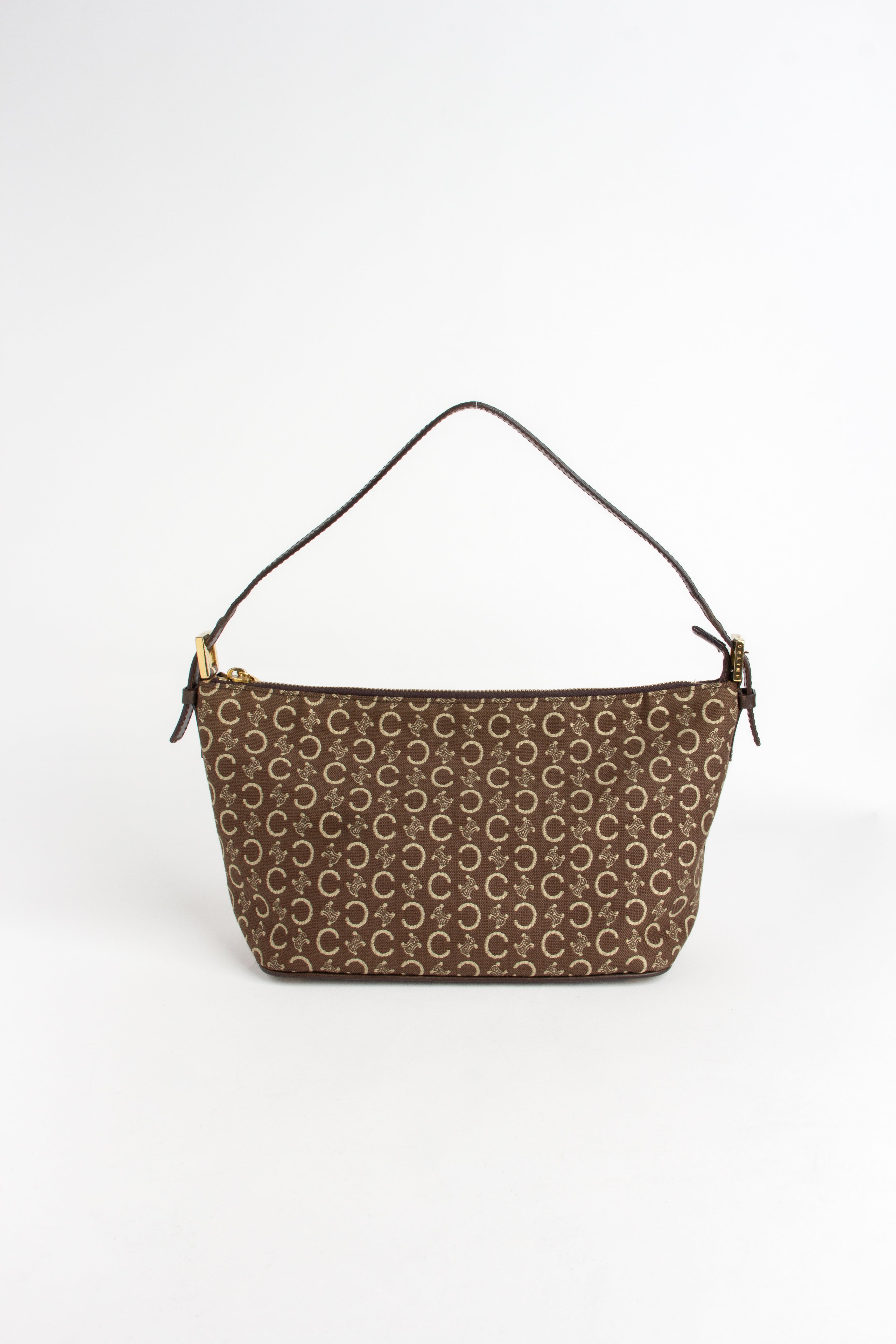 Celine Brown Triomphe Monogram Canvas Pochette