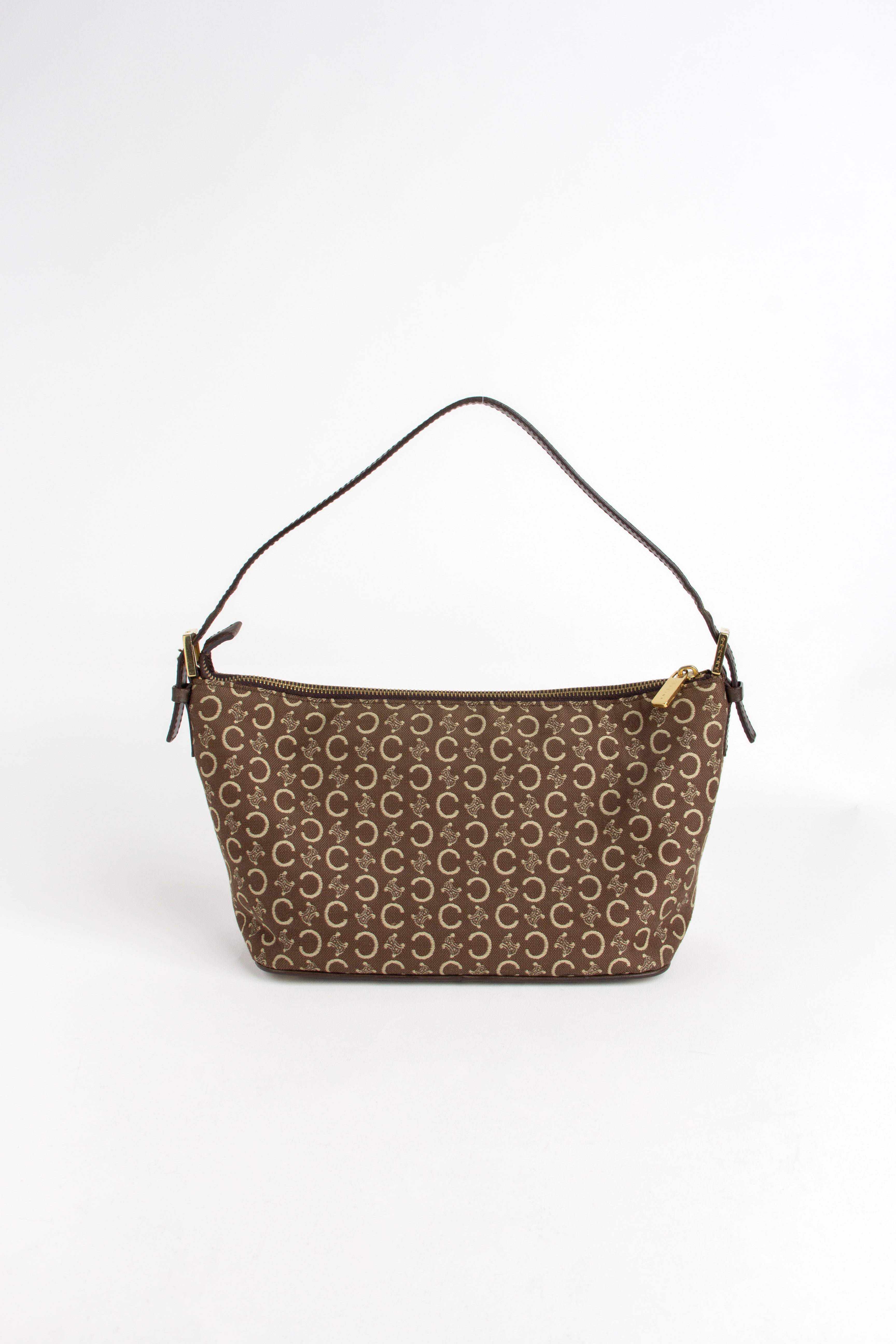 Celine Brown Triomphe Monogram Canvas Pochette