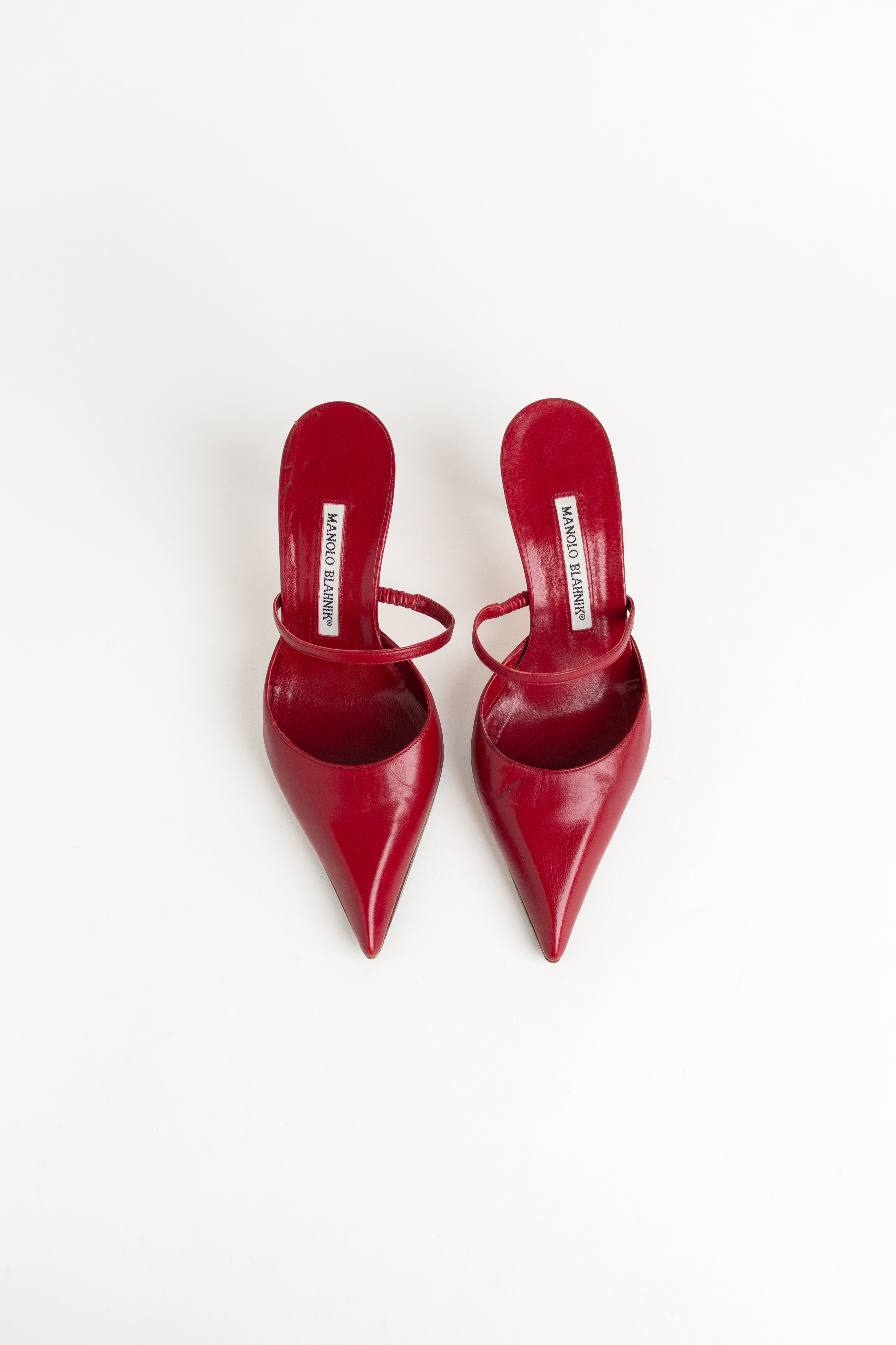 Manolo Blahnik Red Mary Jane Mules (IT 36.5)