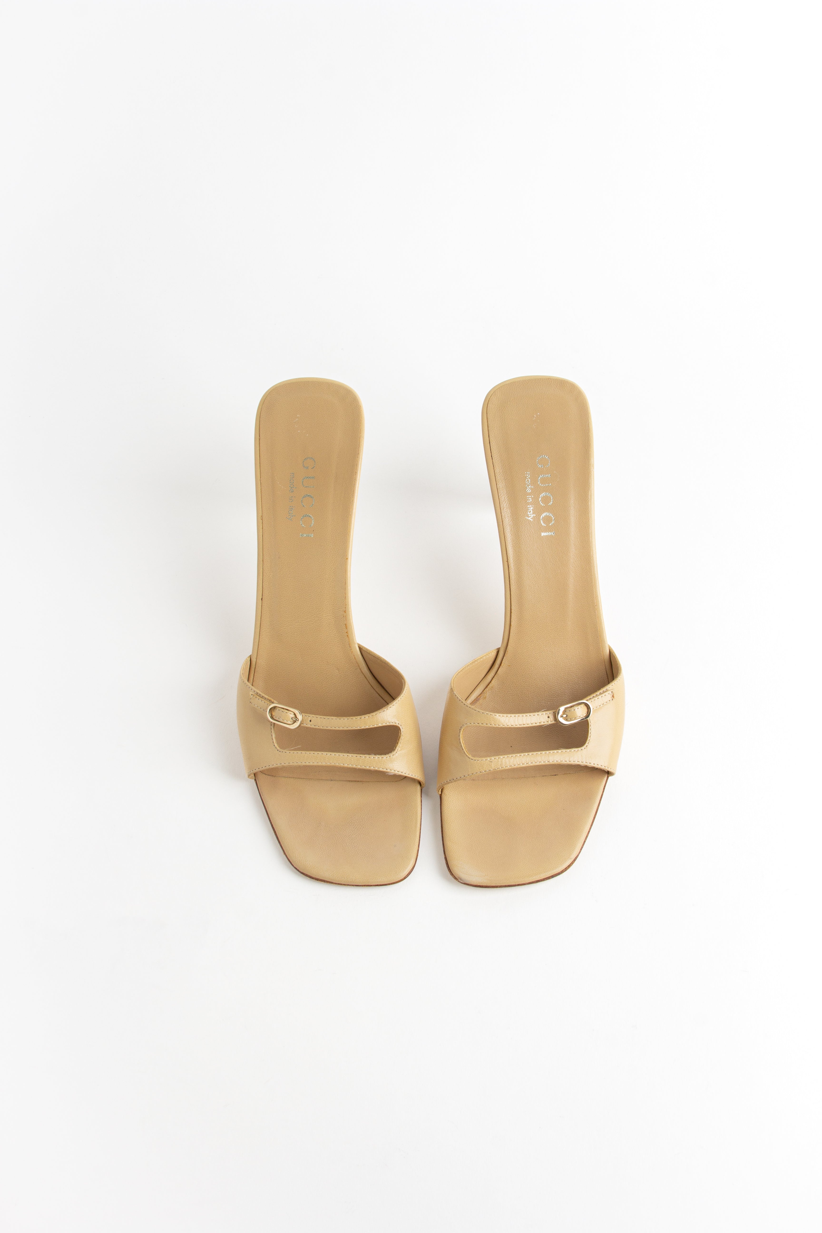 Gucci Beige Cut Out Open Toe Heels (US 9)