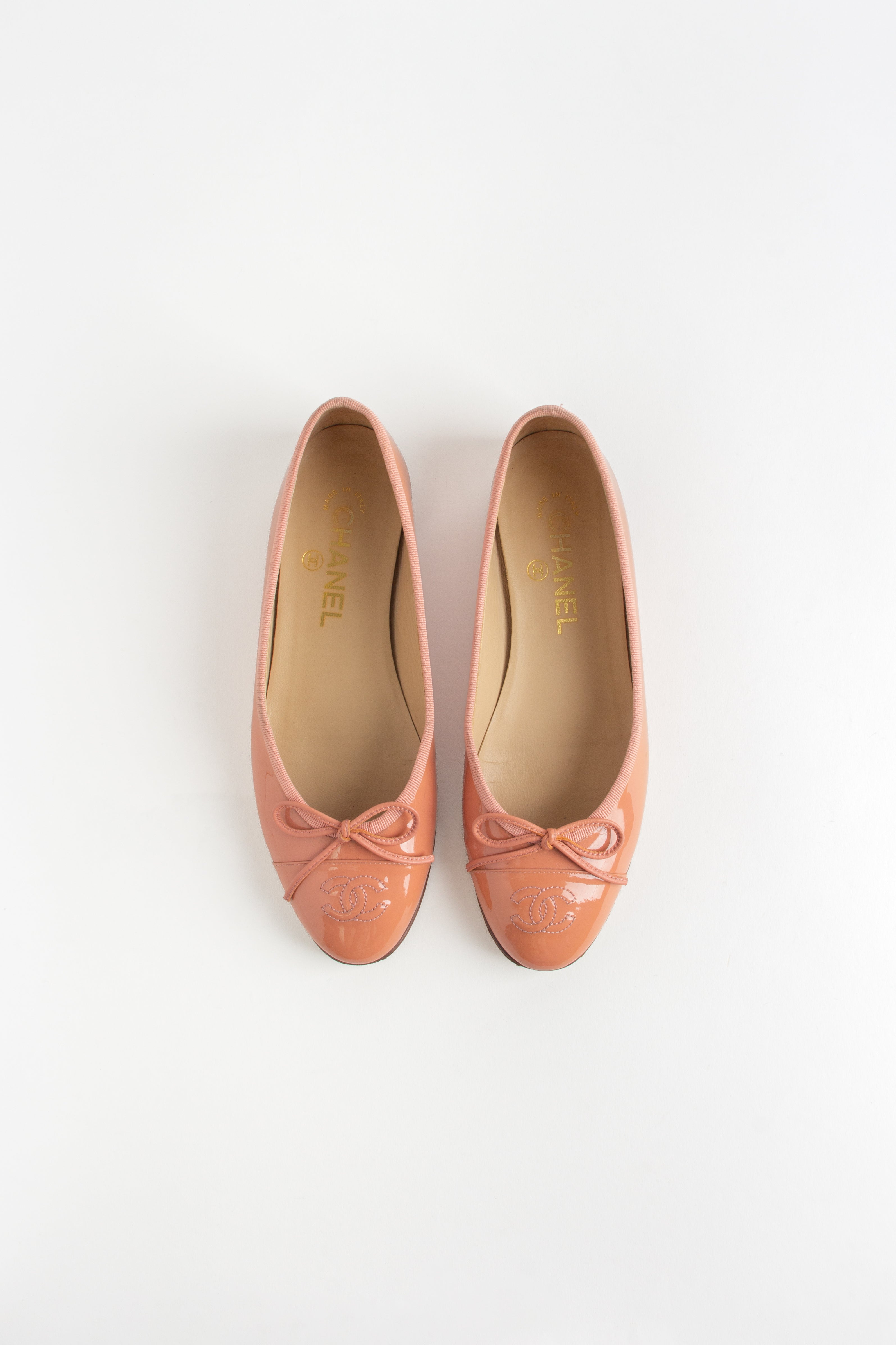 Chanel Pink Patent Leather Ballerina Flats (IT 37)