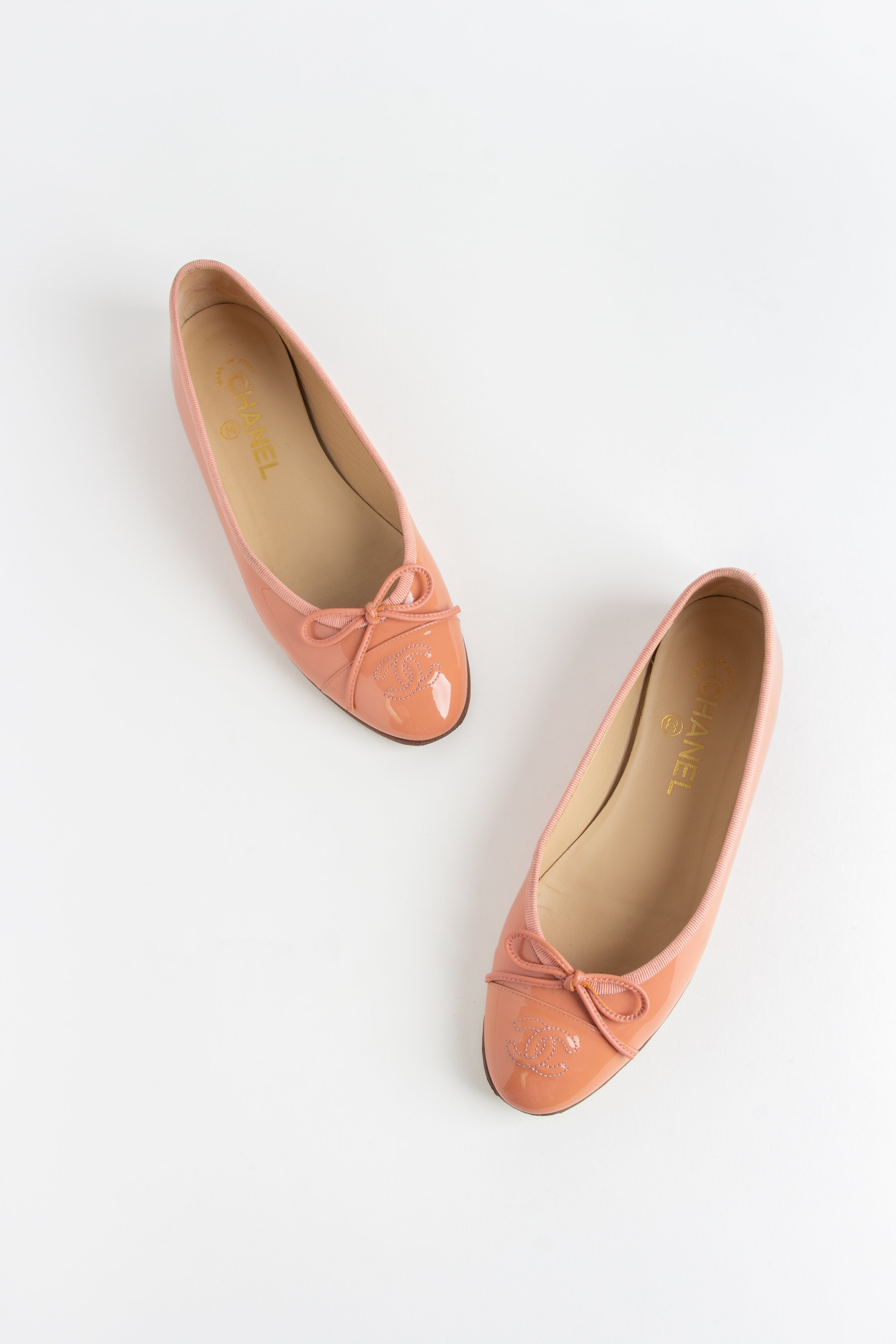 Chanel Pink Patent Leather Ballerina Flats (IT 37)
