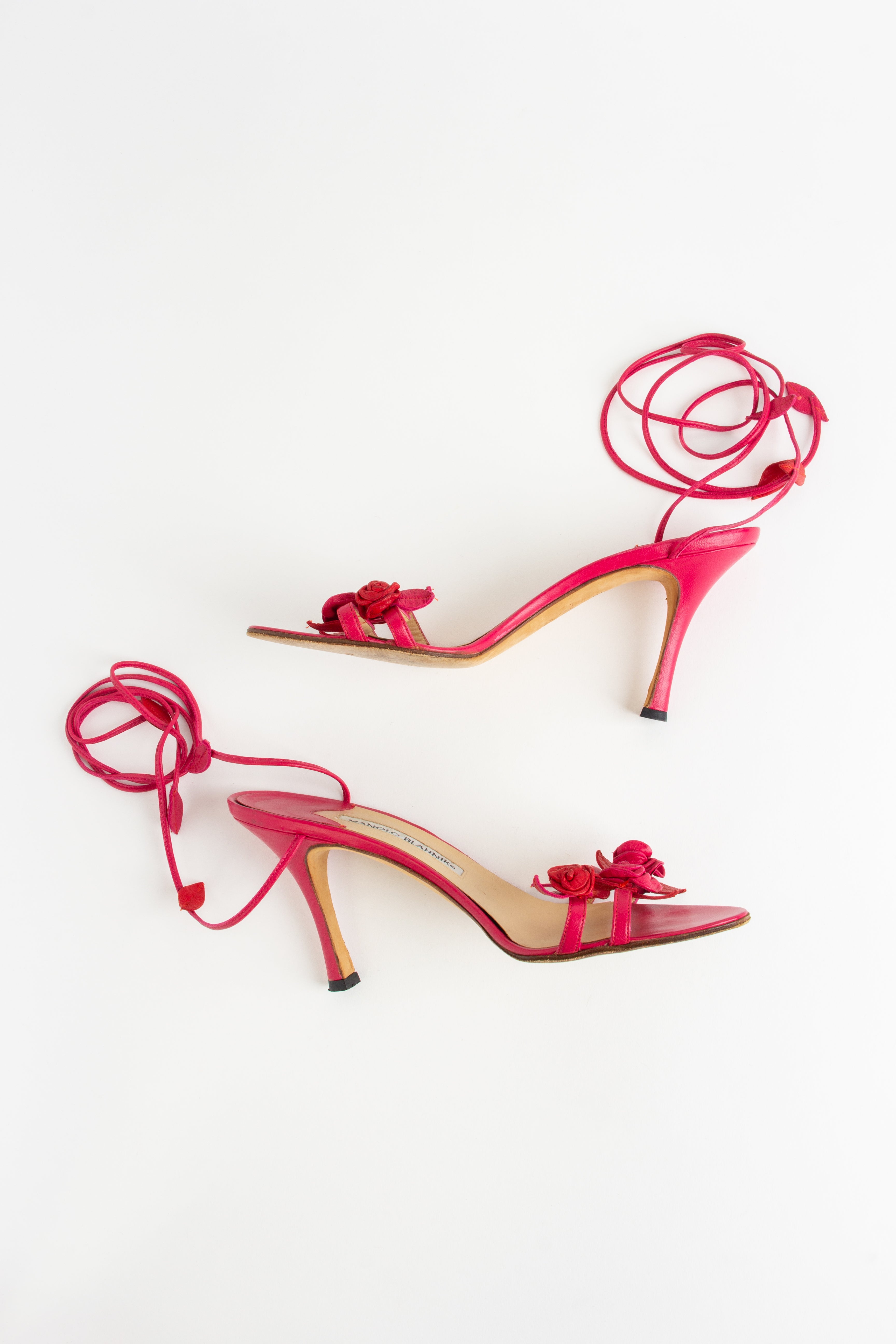 Rare Manolo Blahnik Pink Rose Vine Heels (IT 38)