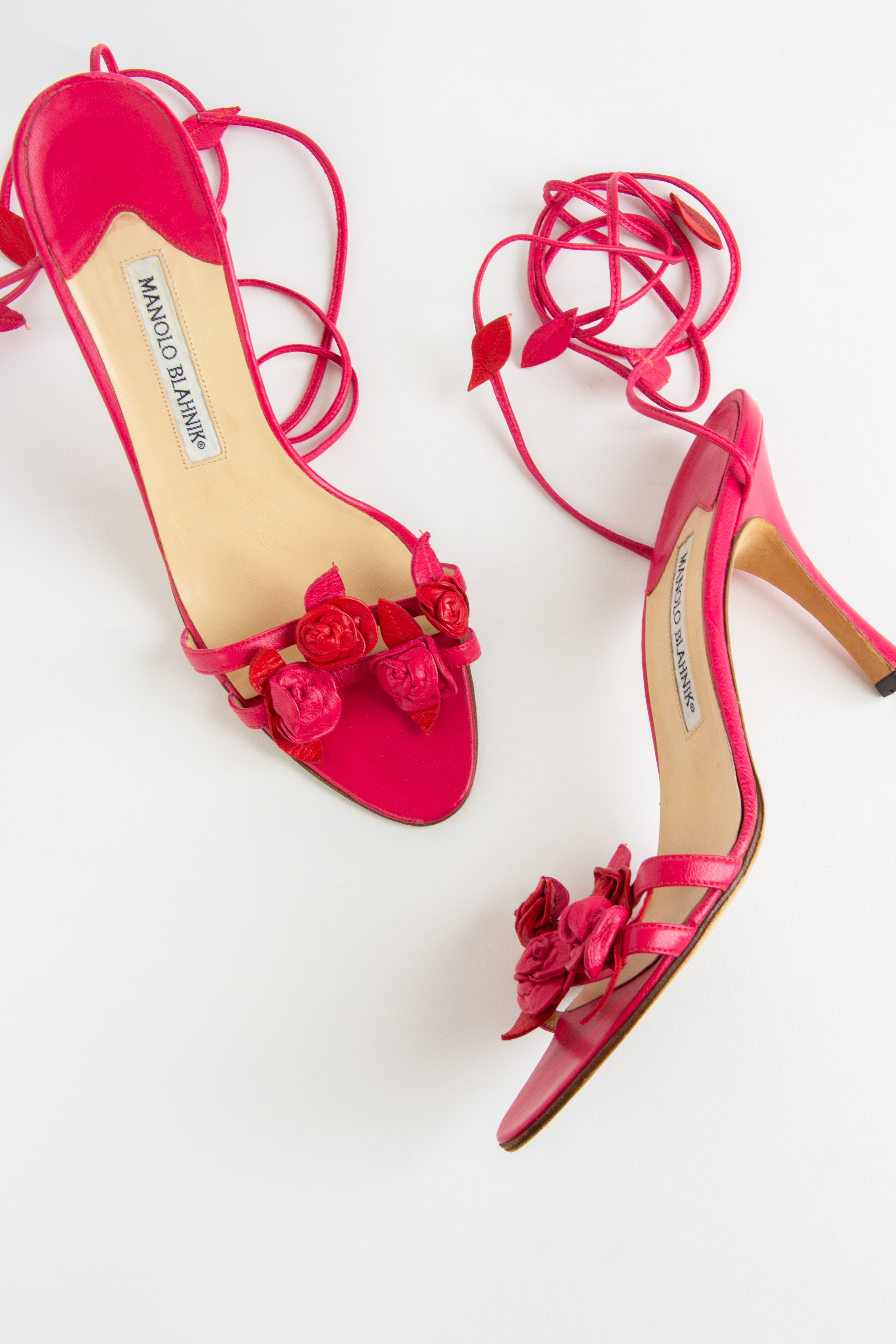 Rare Manolo Blahnik Pink Rose Vine Heels (IT 38)