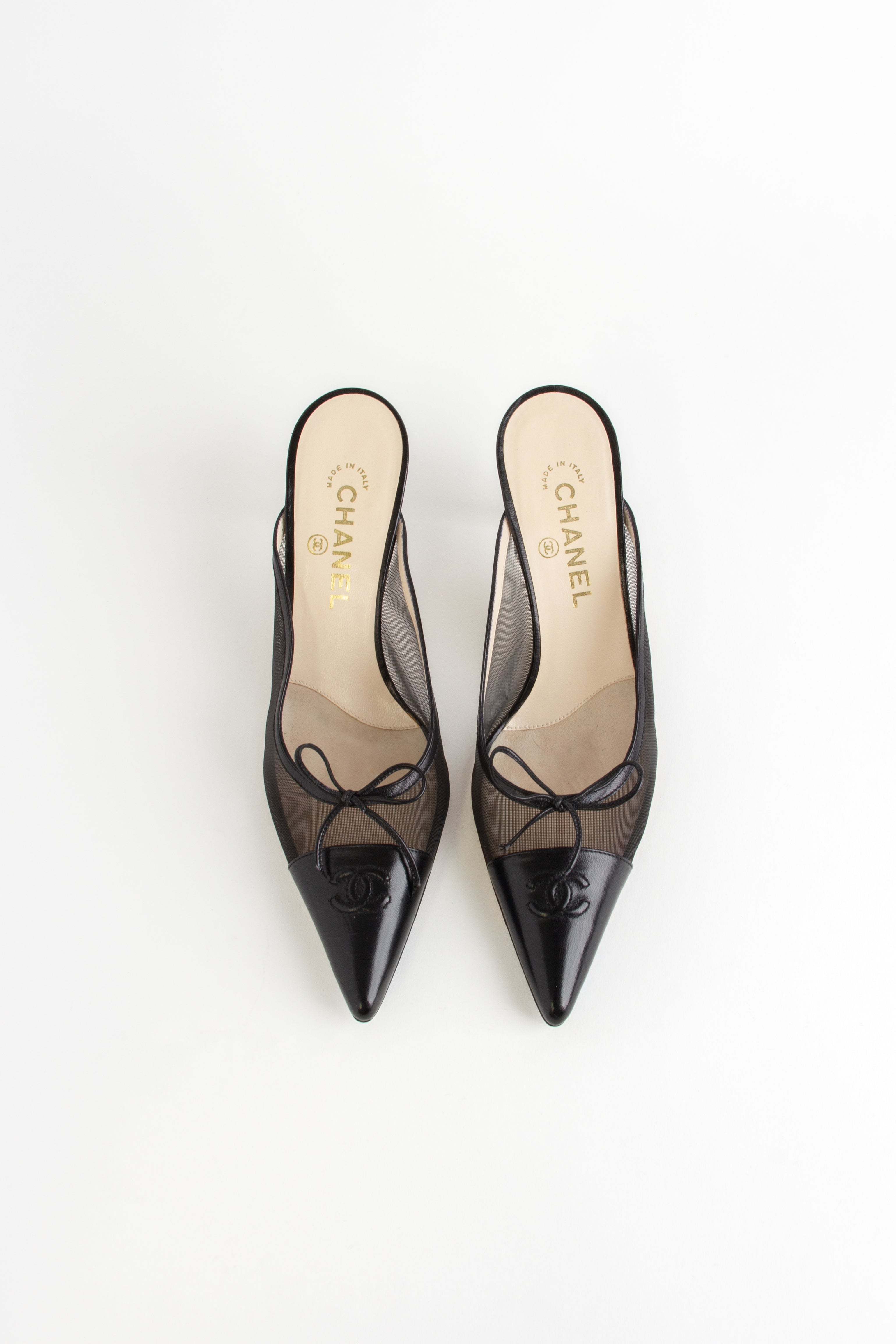 Chanel Black Mesh Mules (IT 40)