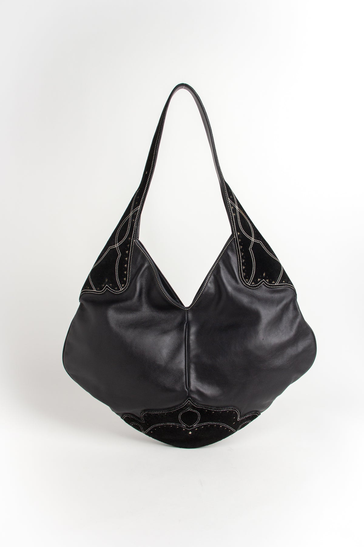 Loewe Black Western Stitched Hobo Shoulder Bag