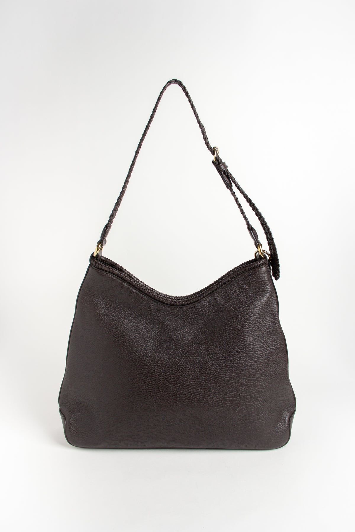 Gucci Dark Brown Braided Tassel Shoulder Bag