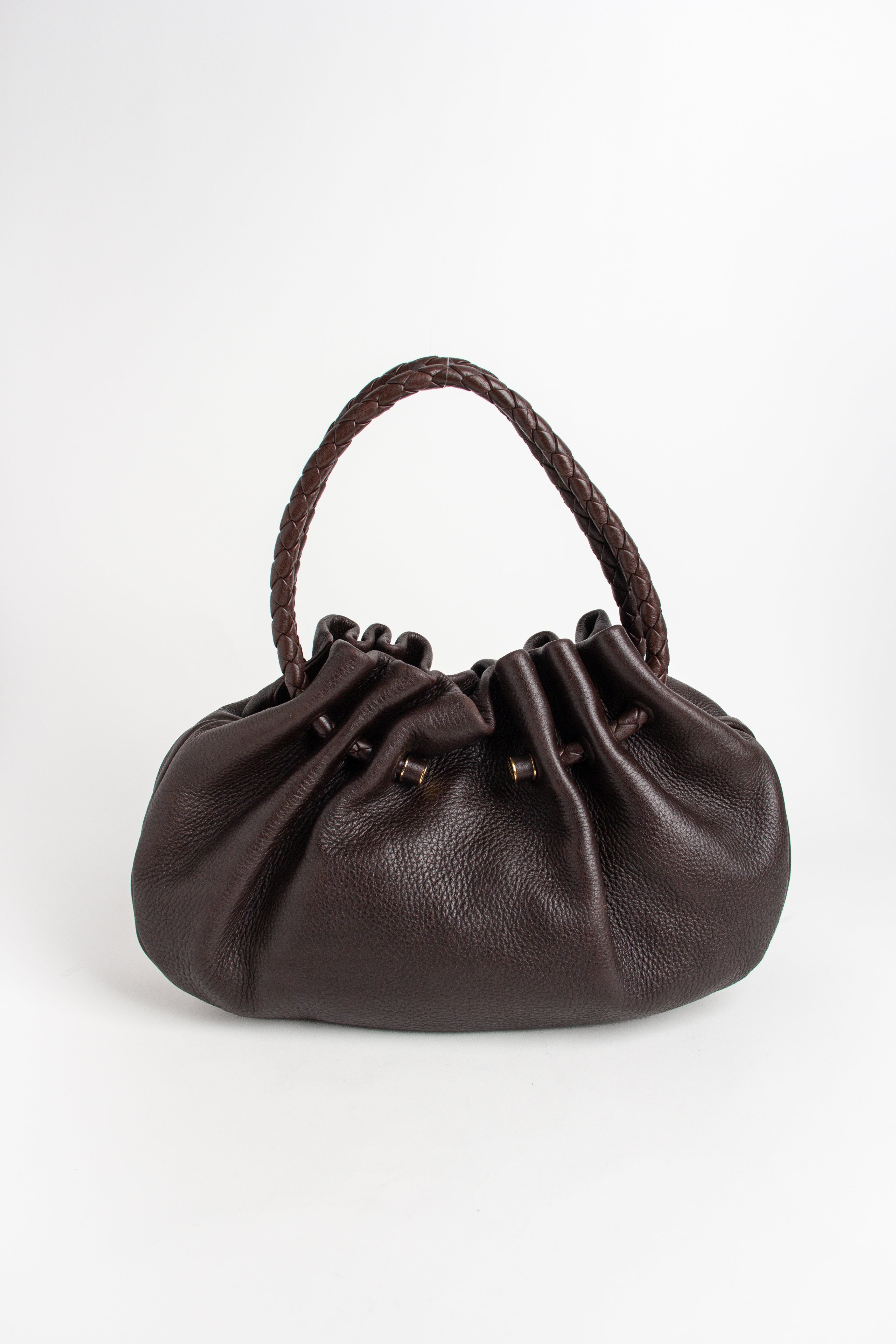 Bottega Veneta Brown Slouchy Braided Handle Bag