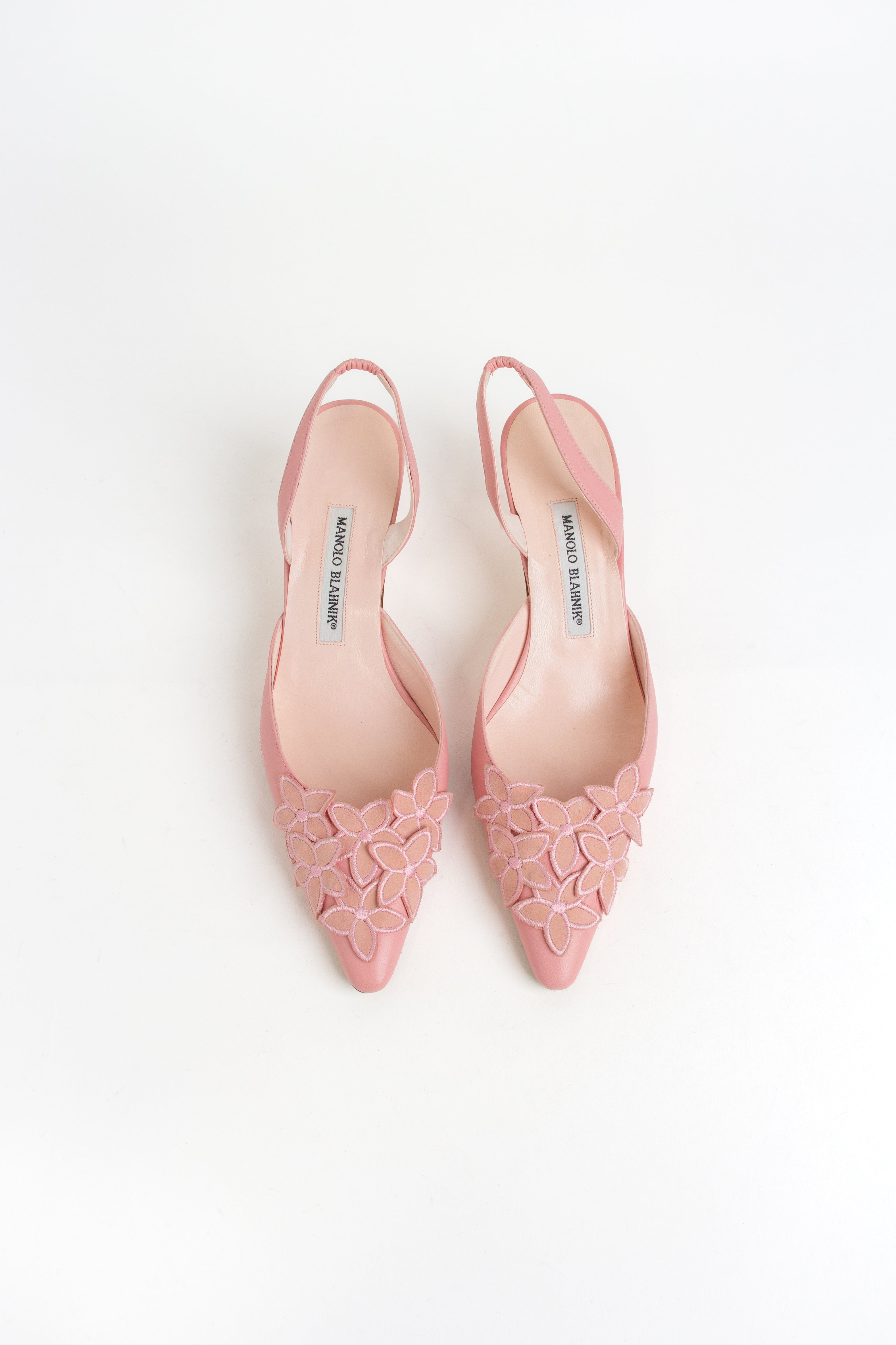 Manolo Blahnik Pink Floral Heels (IT 38)