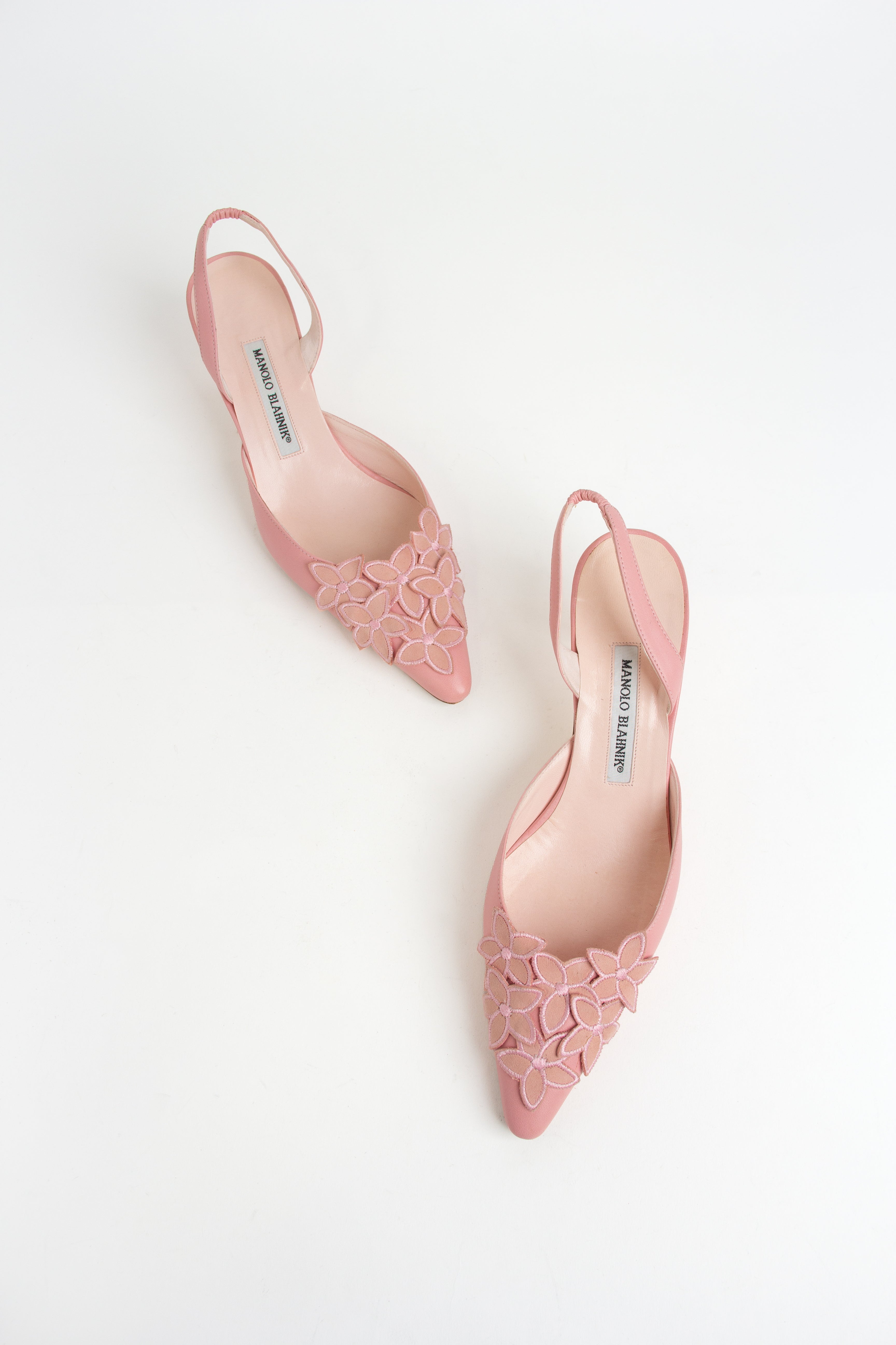Manolo Blahnik Pink Floral Heels (IT 38)