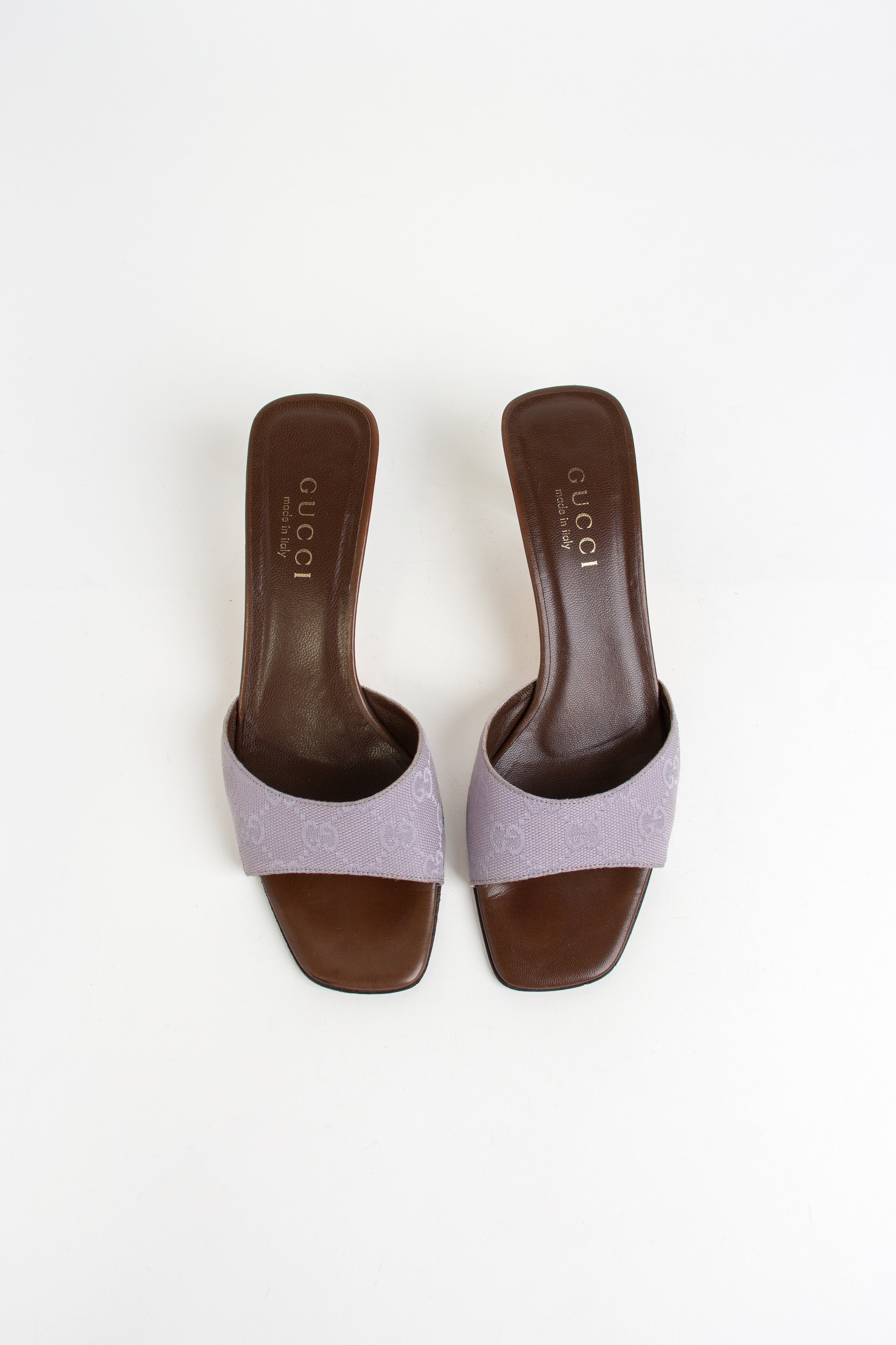 Gucci Lavender Canvas Monogram Heels (IT 37)