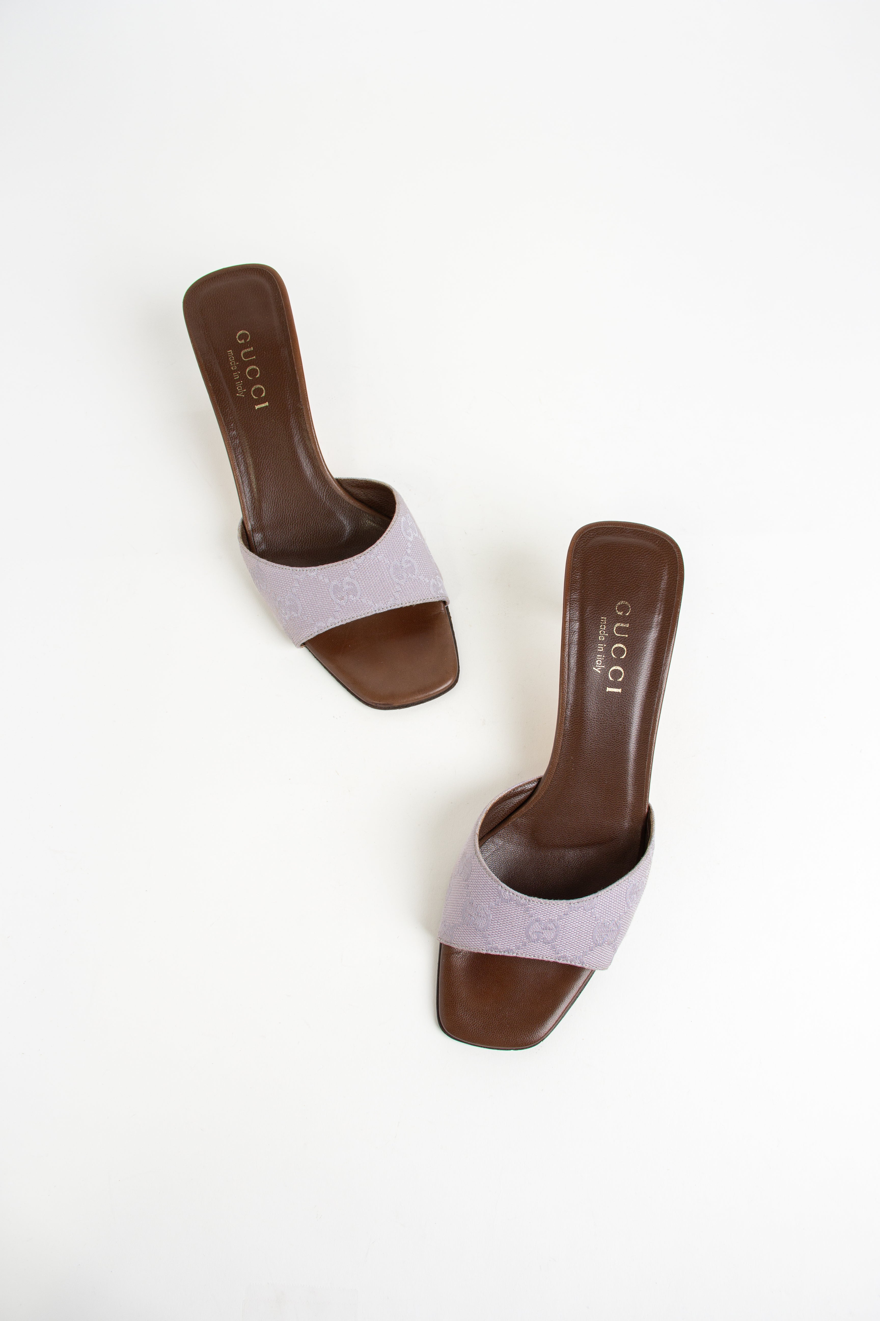Gucci Lavender Canvas Monogram Heels (IT 37)