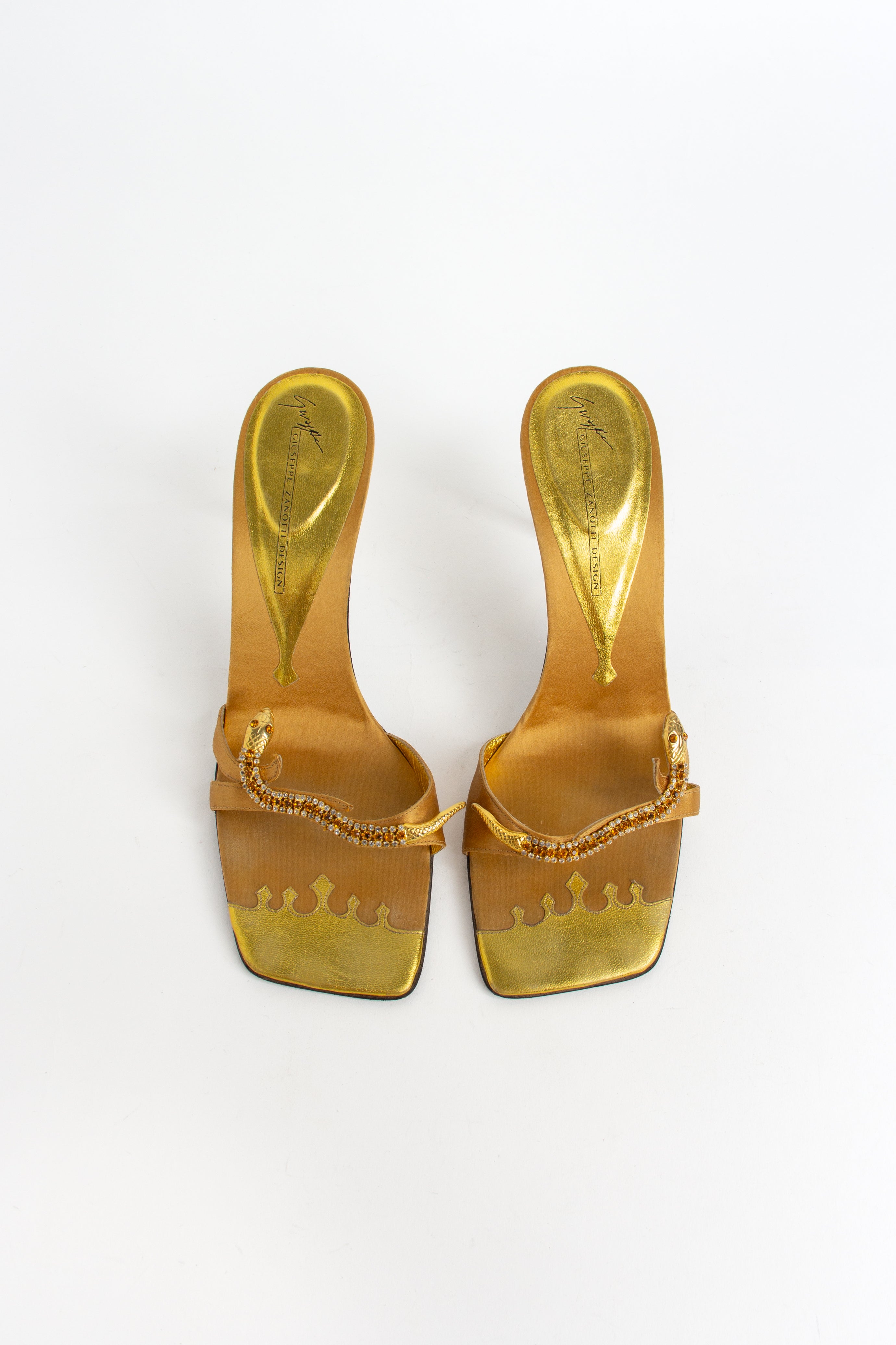 Giuseppe Zanotti Gold Snake Heels (IT 39.5)