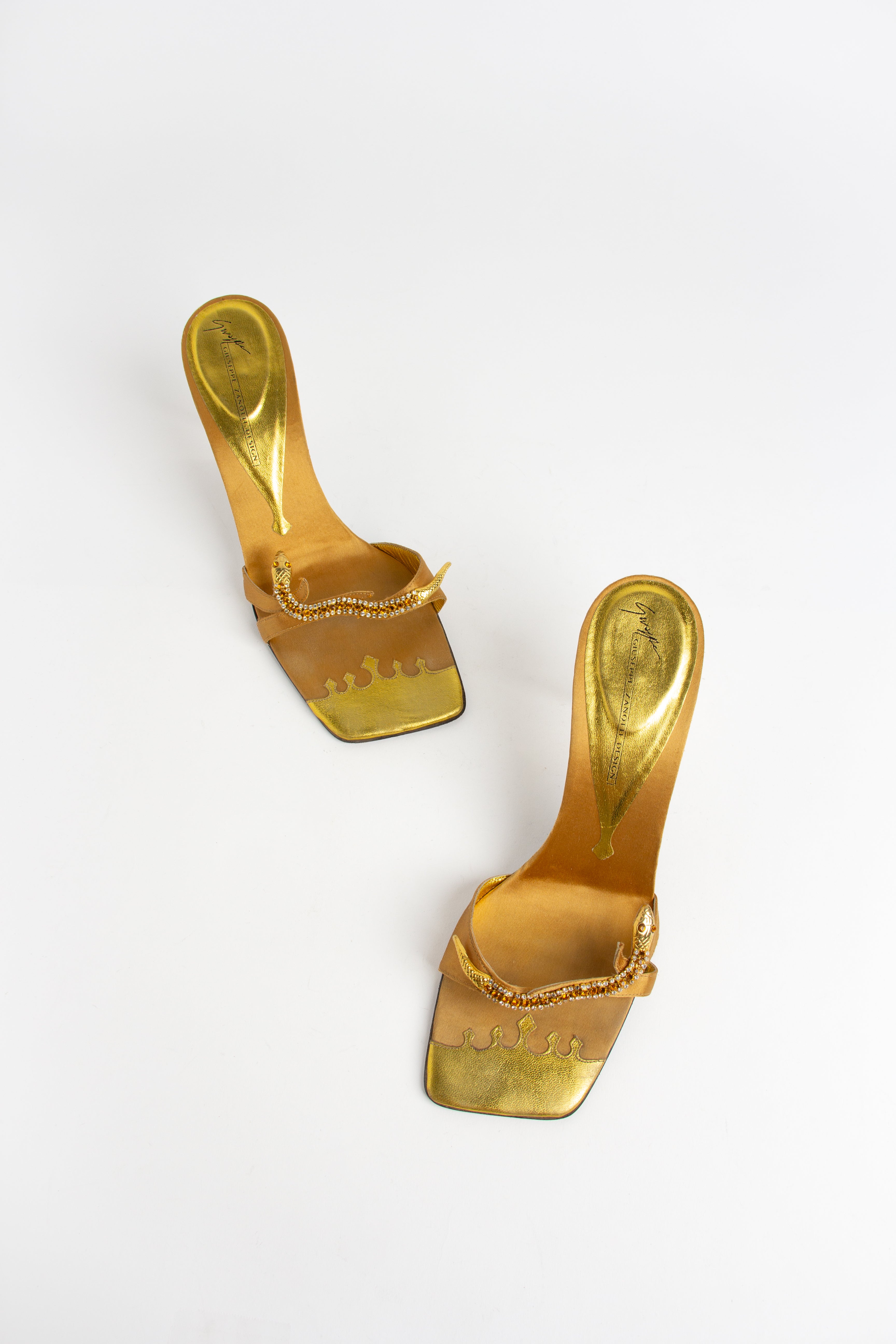 Giuseppe Zanotti Gold Snake Heels (IT 39.5)