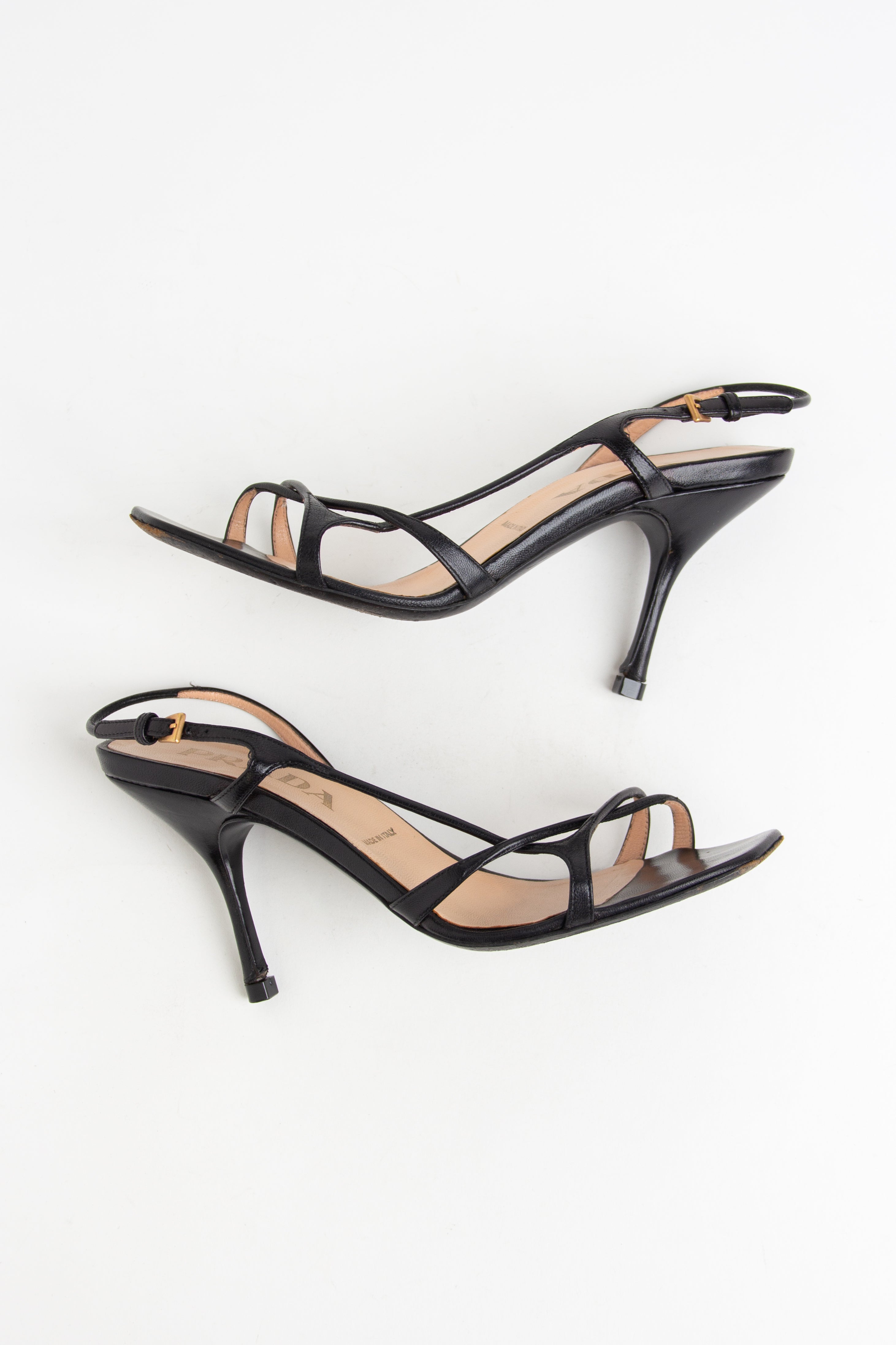 Prada Black Strappy Slingback Heels (IT 36)