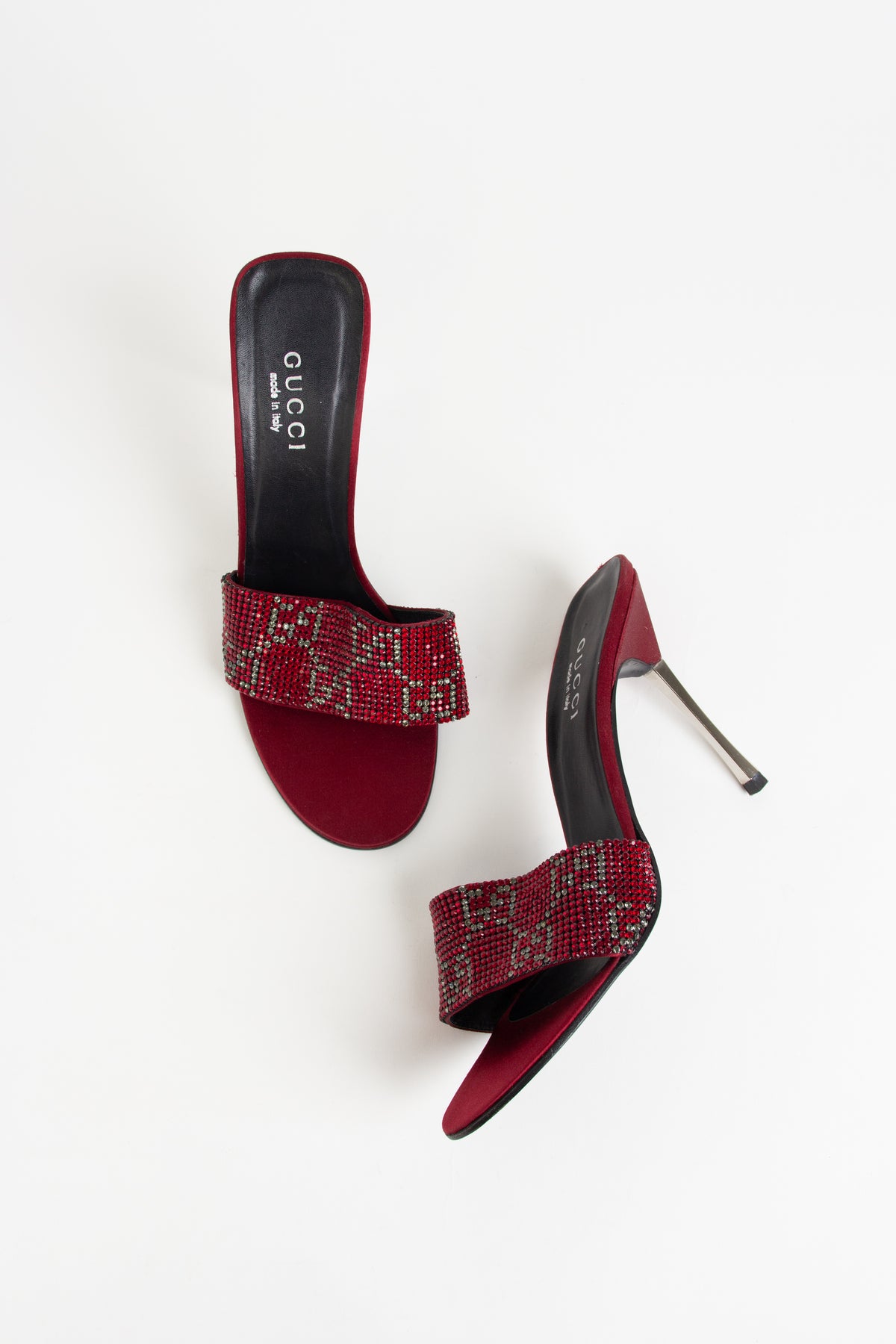 Rare Gucci by Tom Ford Red Swarowski GG Heels (US 10)