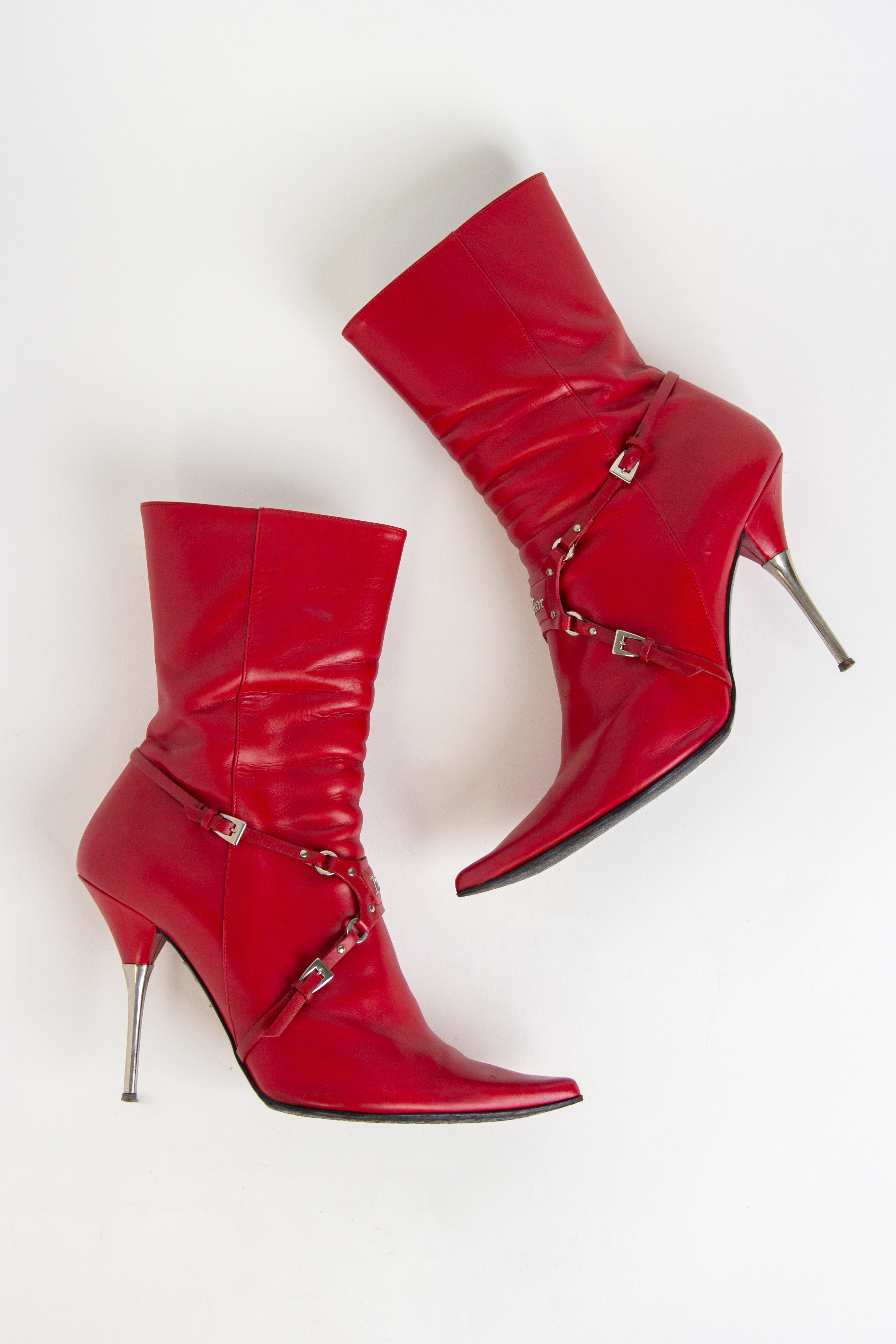 Rare Dior Red Bondage Boots (IT 40)