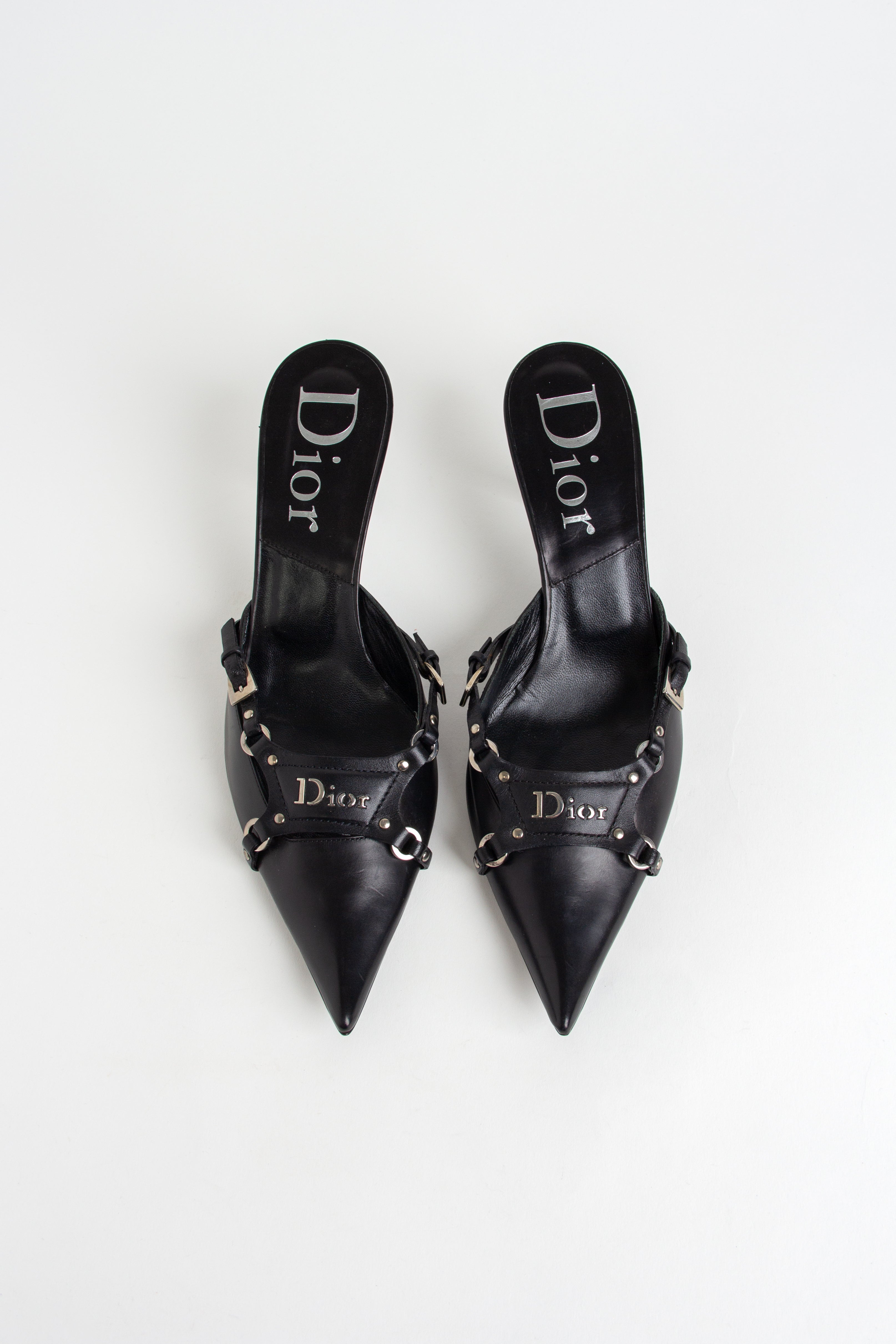 Rare Dior Black Bondage Mules (IT 37)