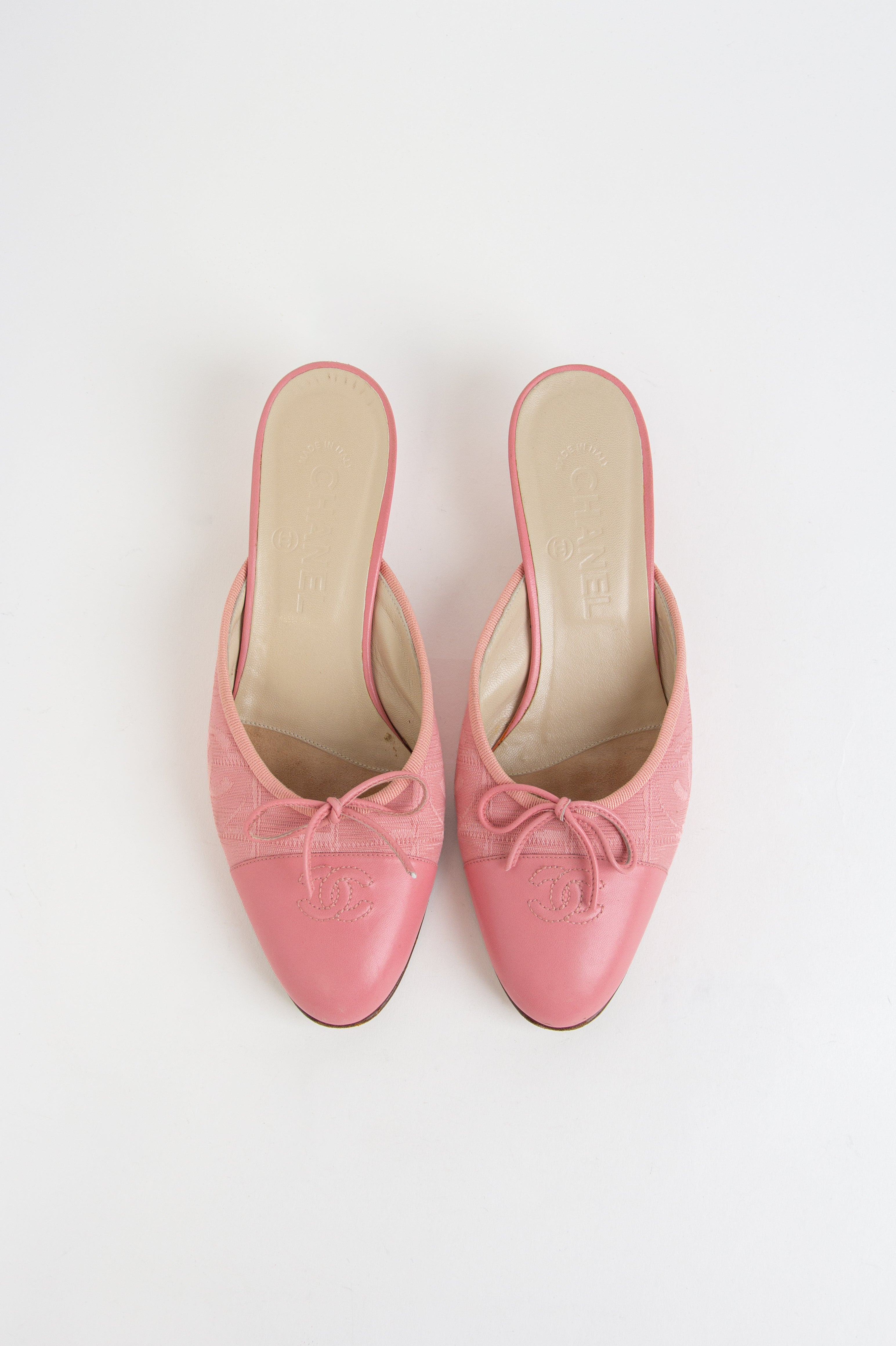 Chanel Pink Travel Line Ballerina Mules (IT 37.5)