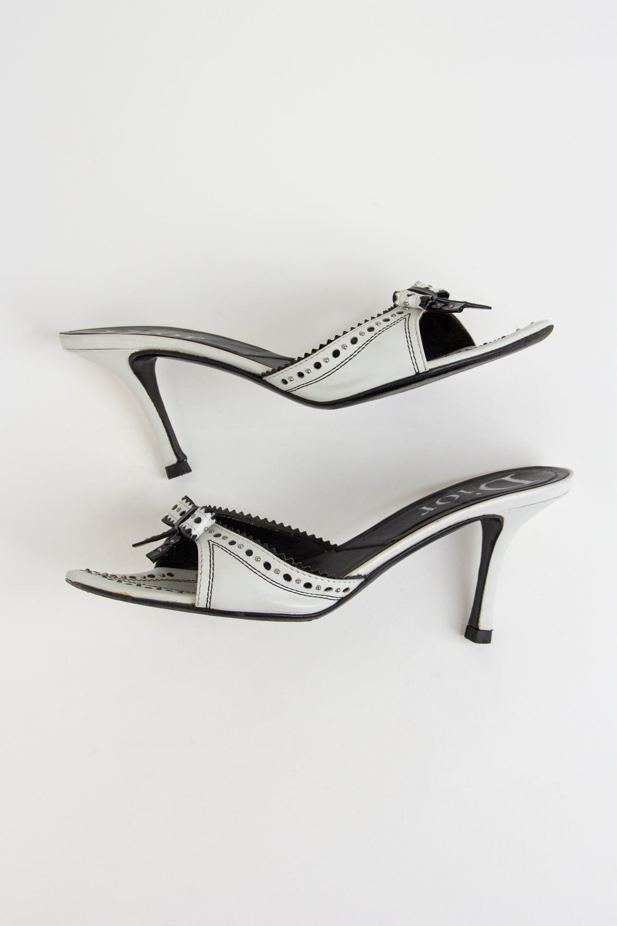 Dior White + Black Bow Heels (IT 38)