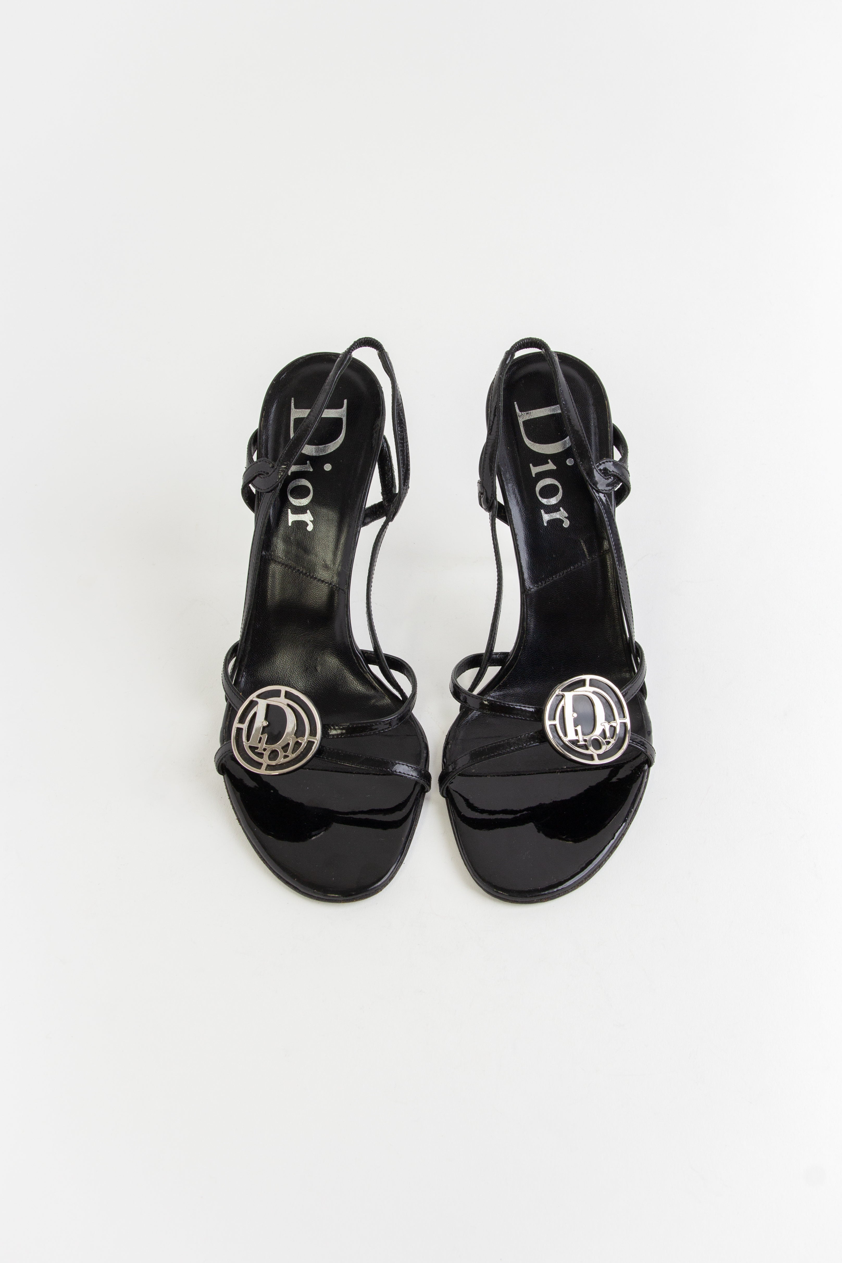 Dior Black Patent Leather Logo Hardware Heels (IT 38.5)