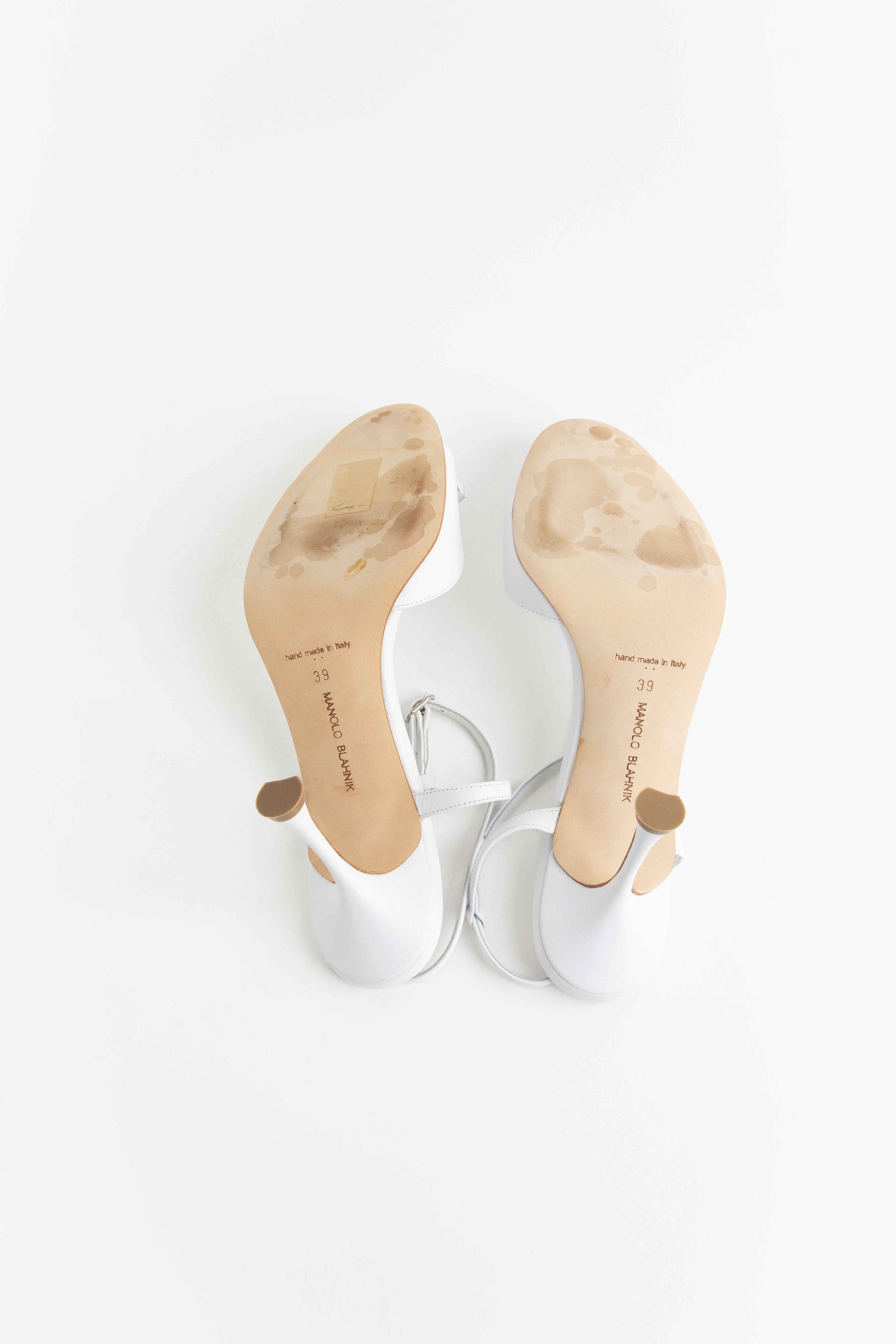 Manolo Blahnik White Bow Heels (IT 39)