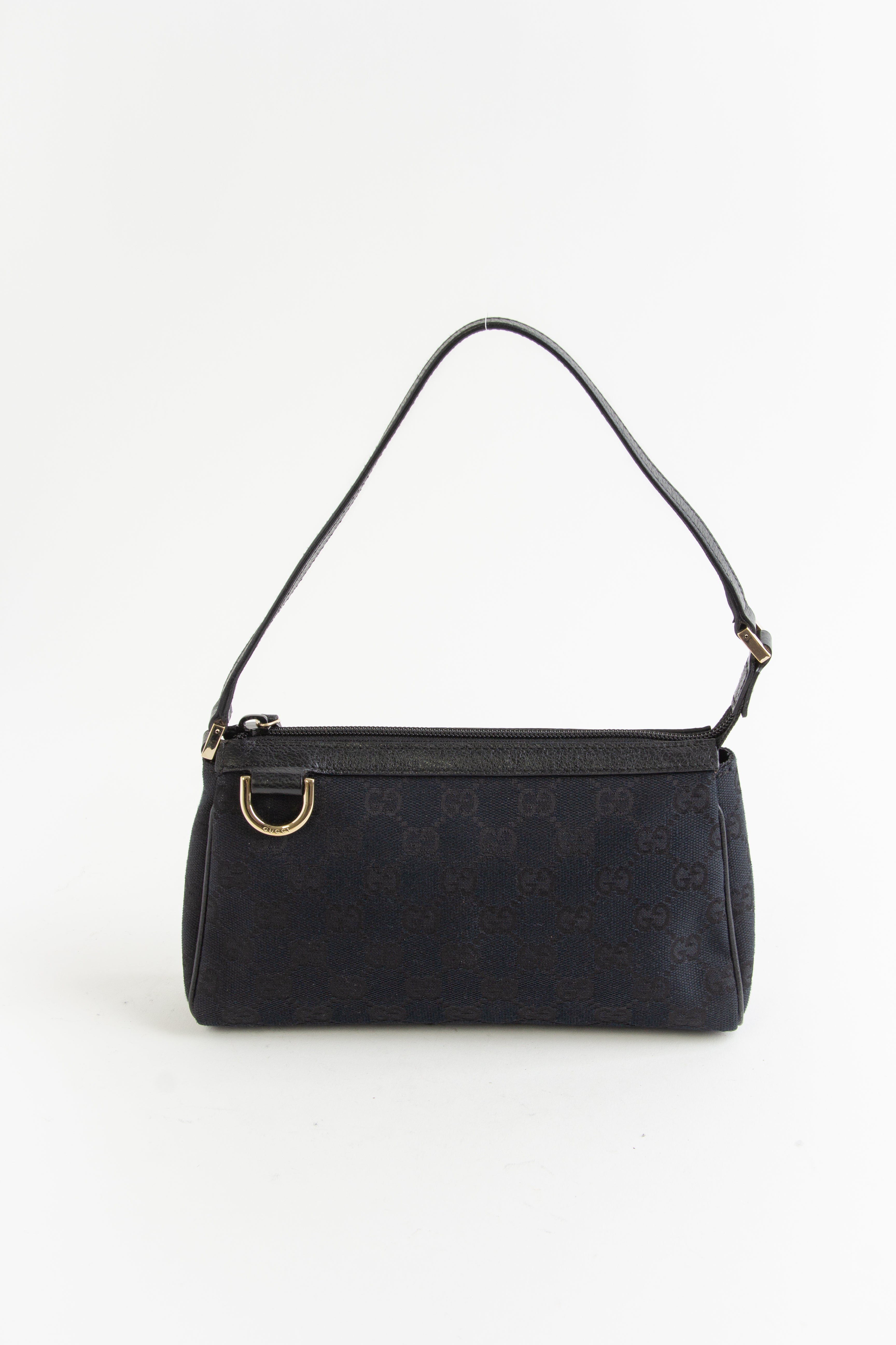 Gucci Black Canvas Monogram Pochette