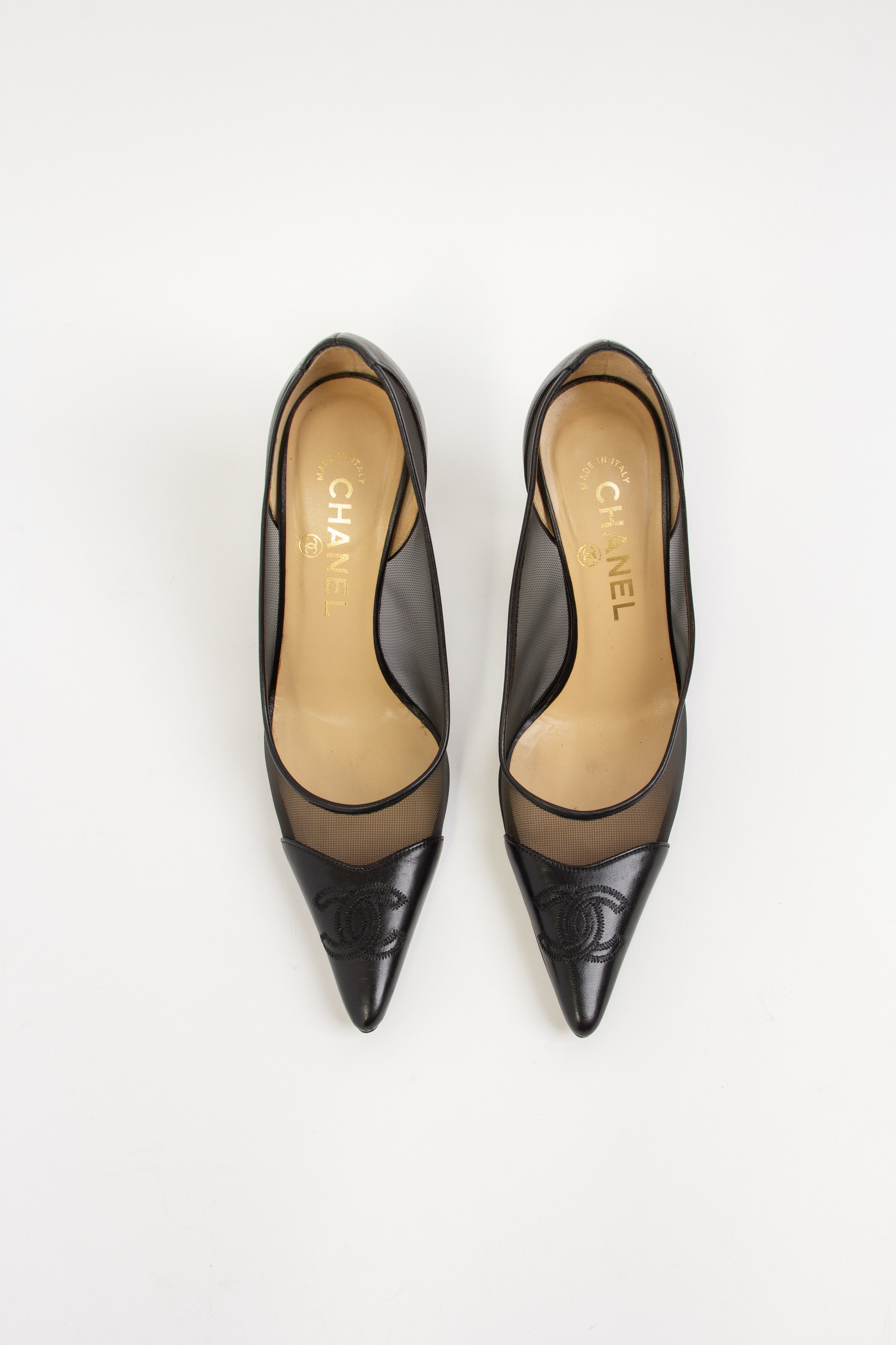 Chanel Black Mesh Heels (IT 36.5)