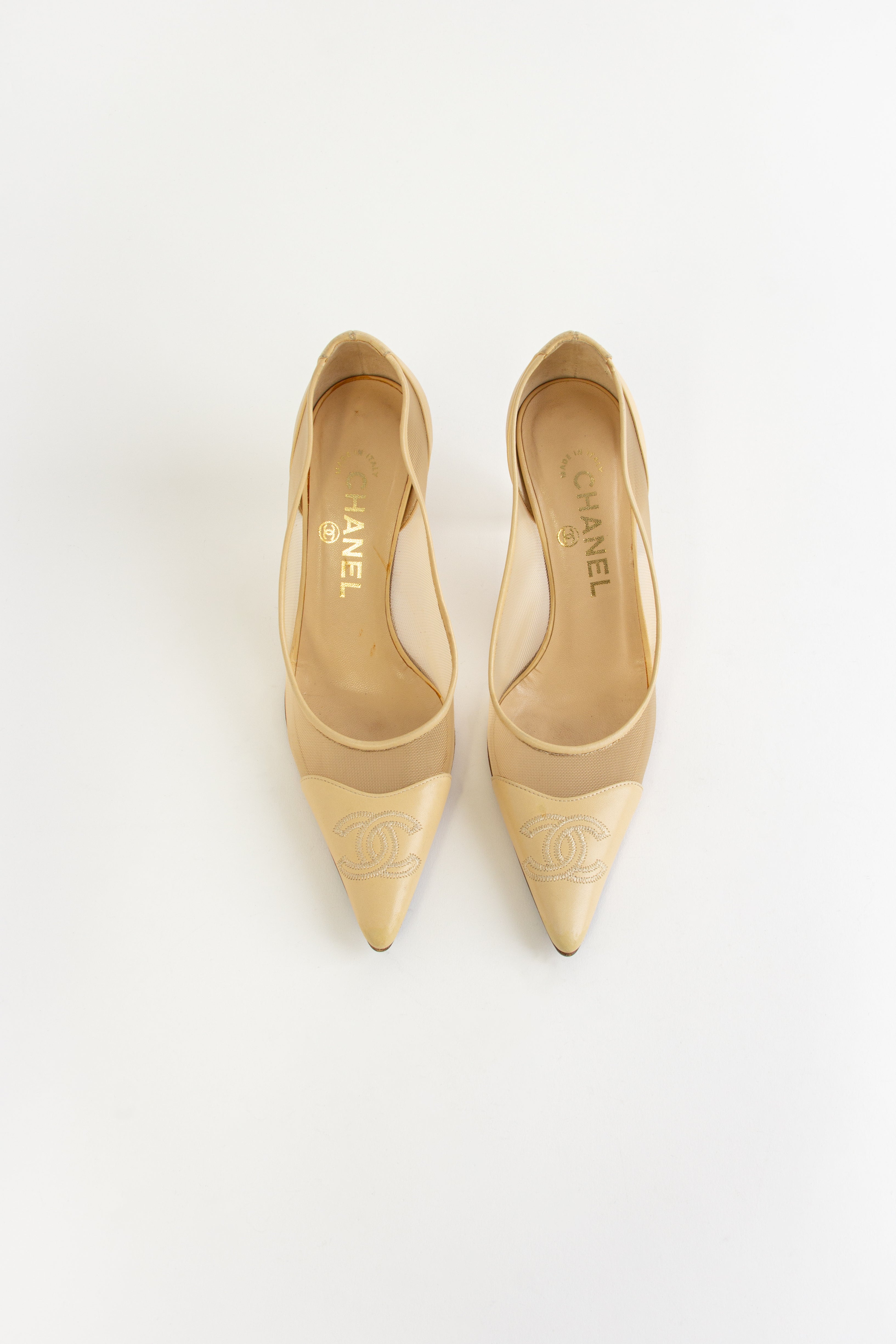 Chanel Beige Mesh Heels (IT 36)