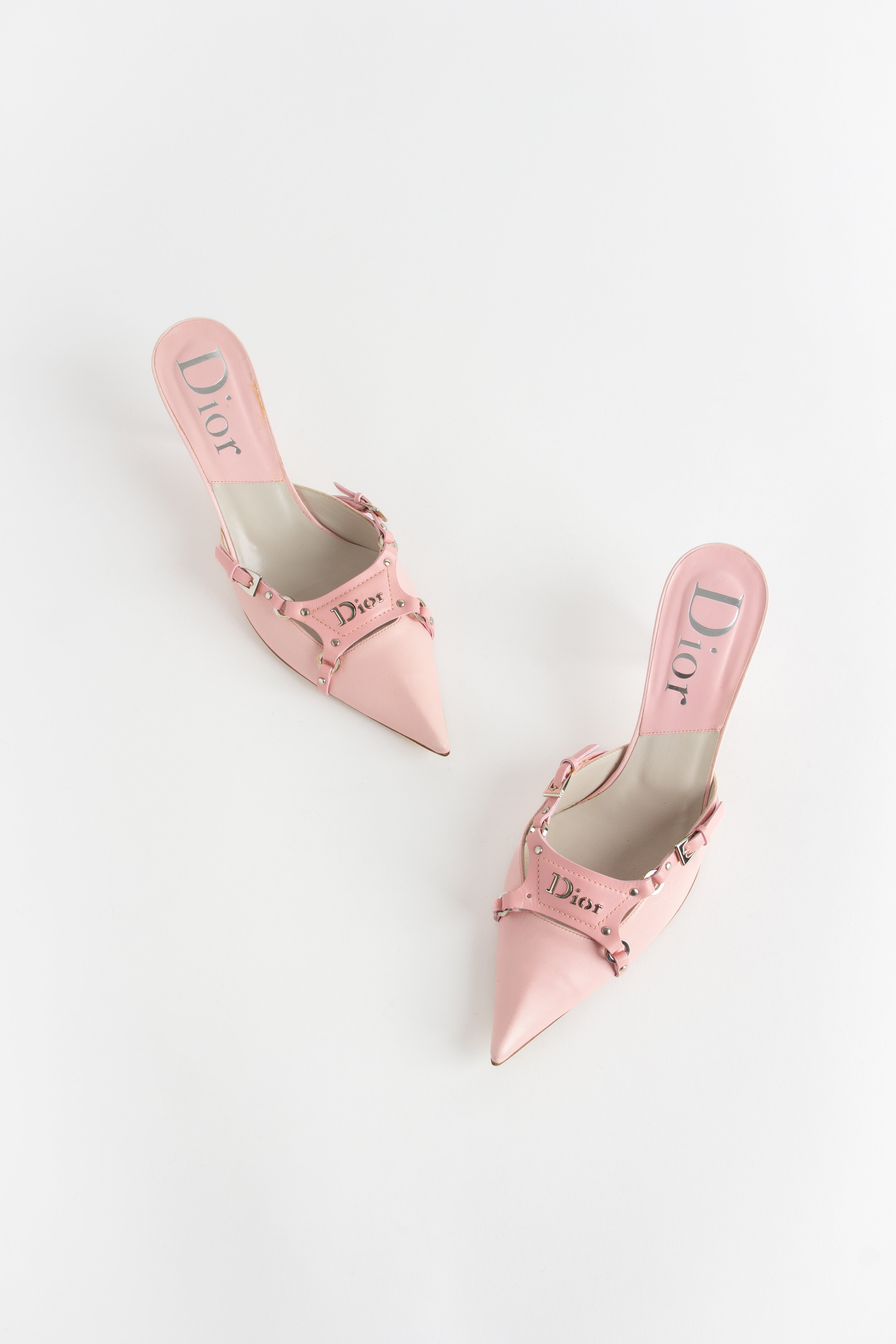 Rare Dior Pink Bondage Mules (IT 37.5)