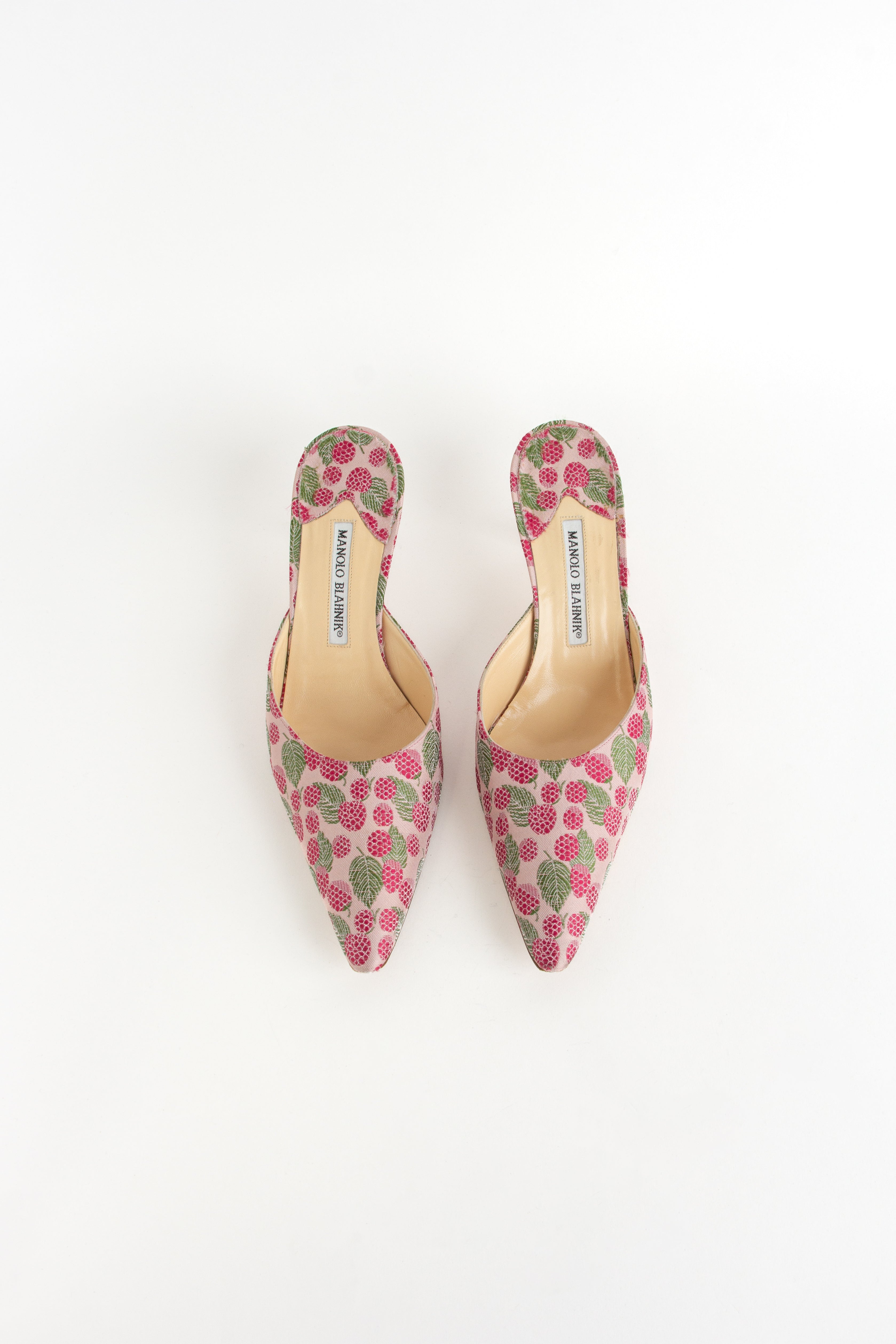 Manolo Blahnik Pink Raspberry Mules (IT 40)