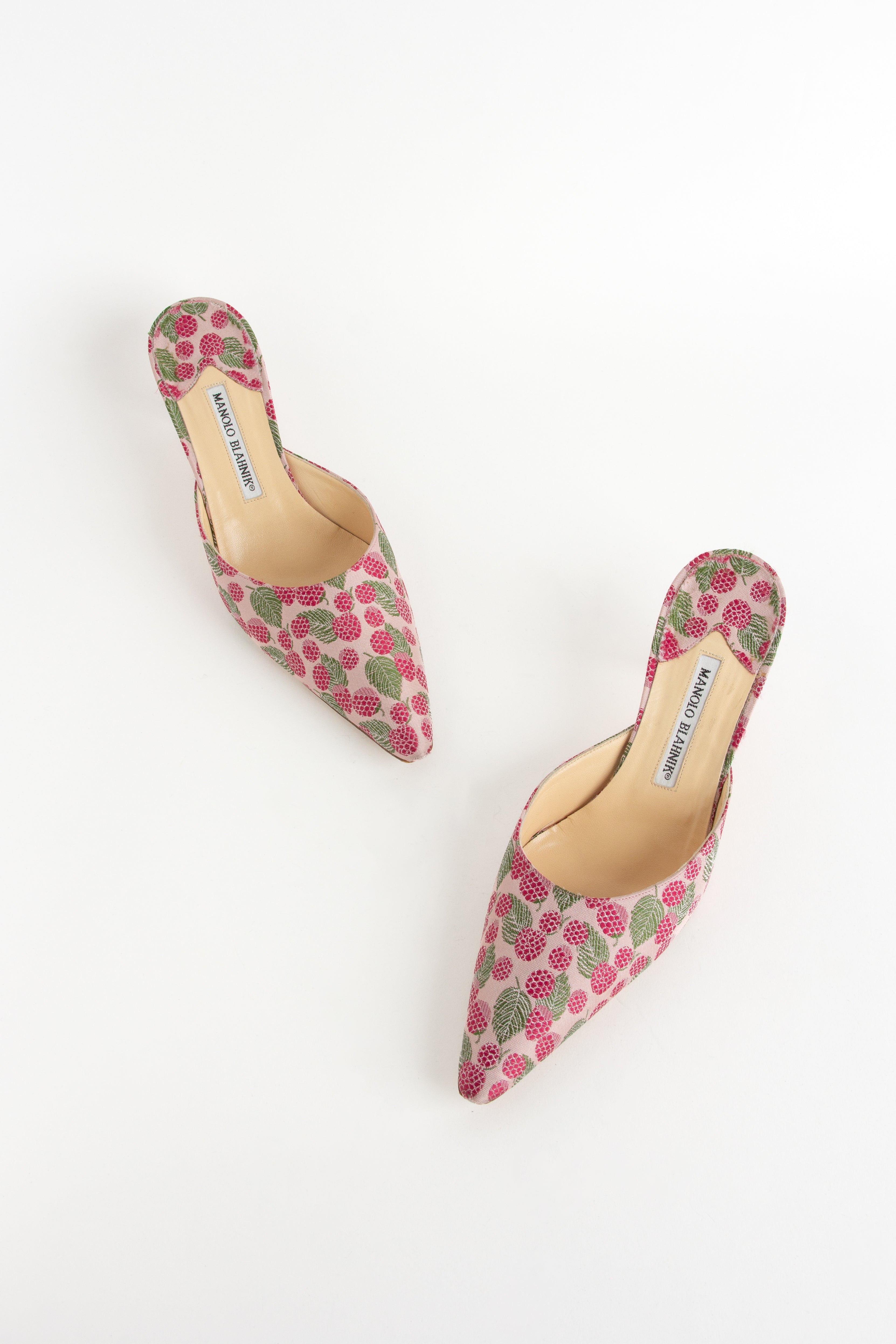 Manolo Blahnik Pink Raspberry Mules (IT 40)